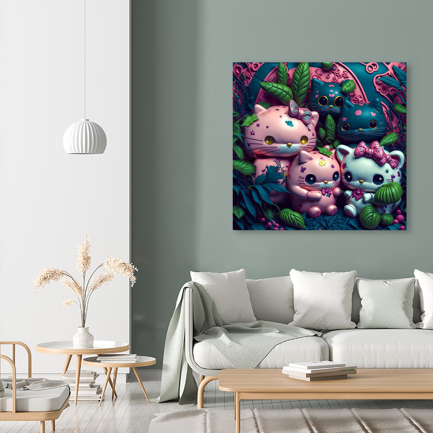 Chubby Kitties by Eric Ton on GIANT ART - white digital painting