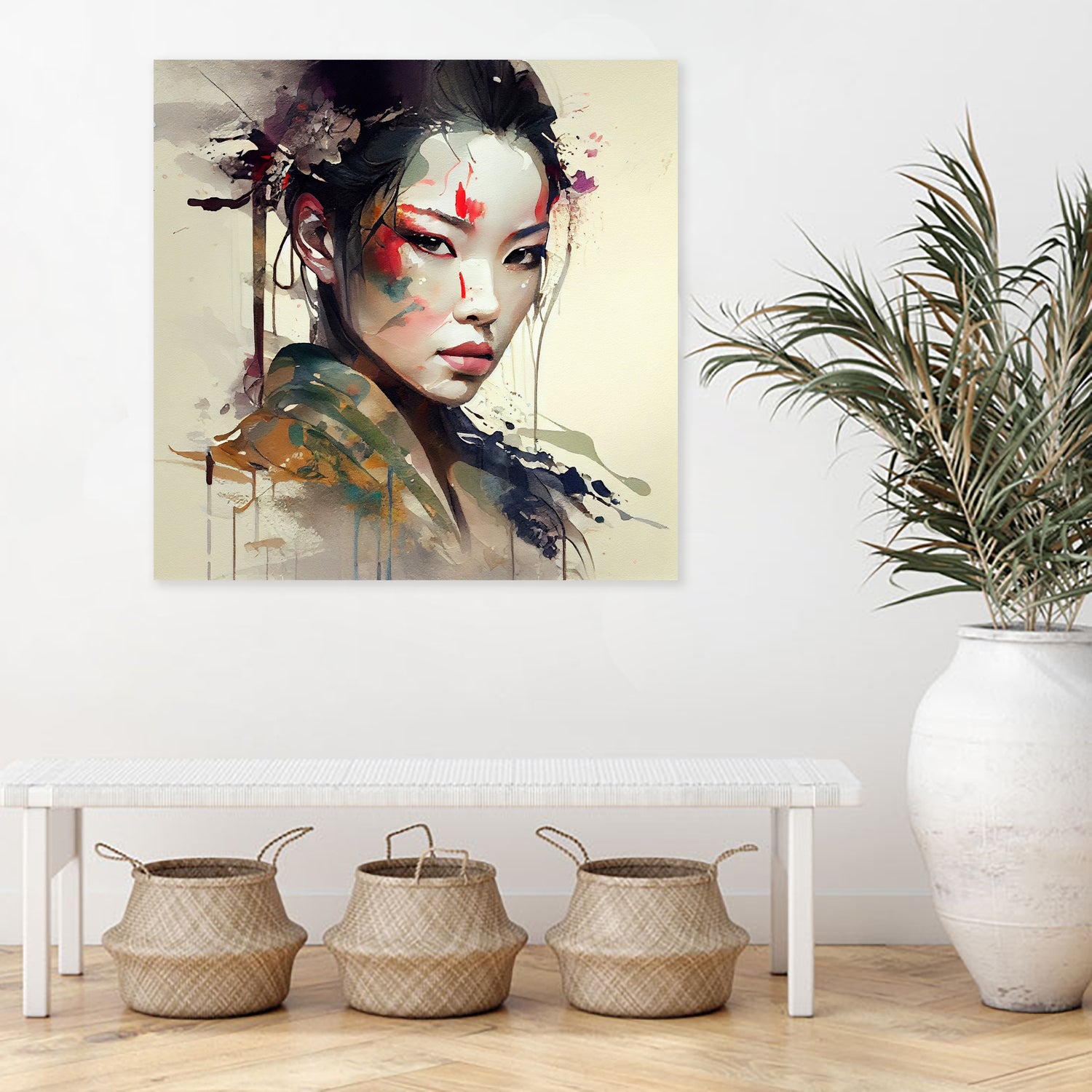Powerful Warrior Geisha #1 by Isabel Cerdá Muñoz on GIANT ART - brown digital painting