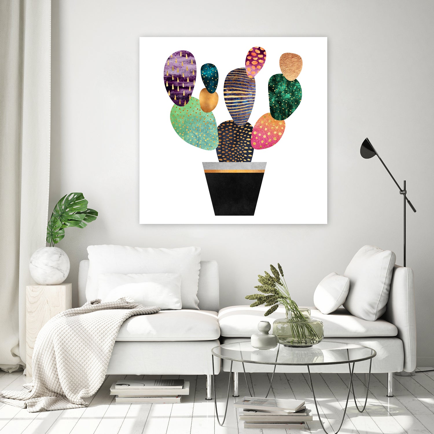 Pretty Cactus by Elisabeth Fredriksson on GIANT ART - blue mixed media