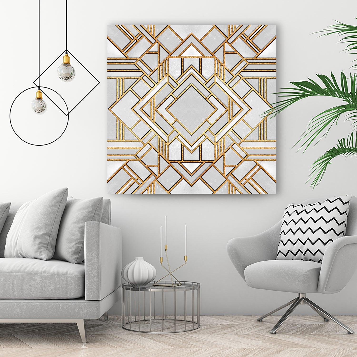 Art Deco 1 by Elisabeth Fredriksson on GIANT ART - white mixed media