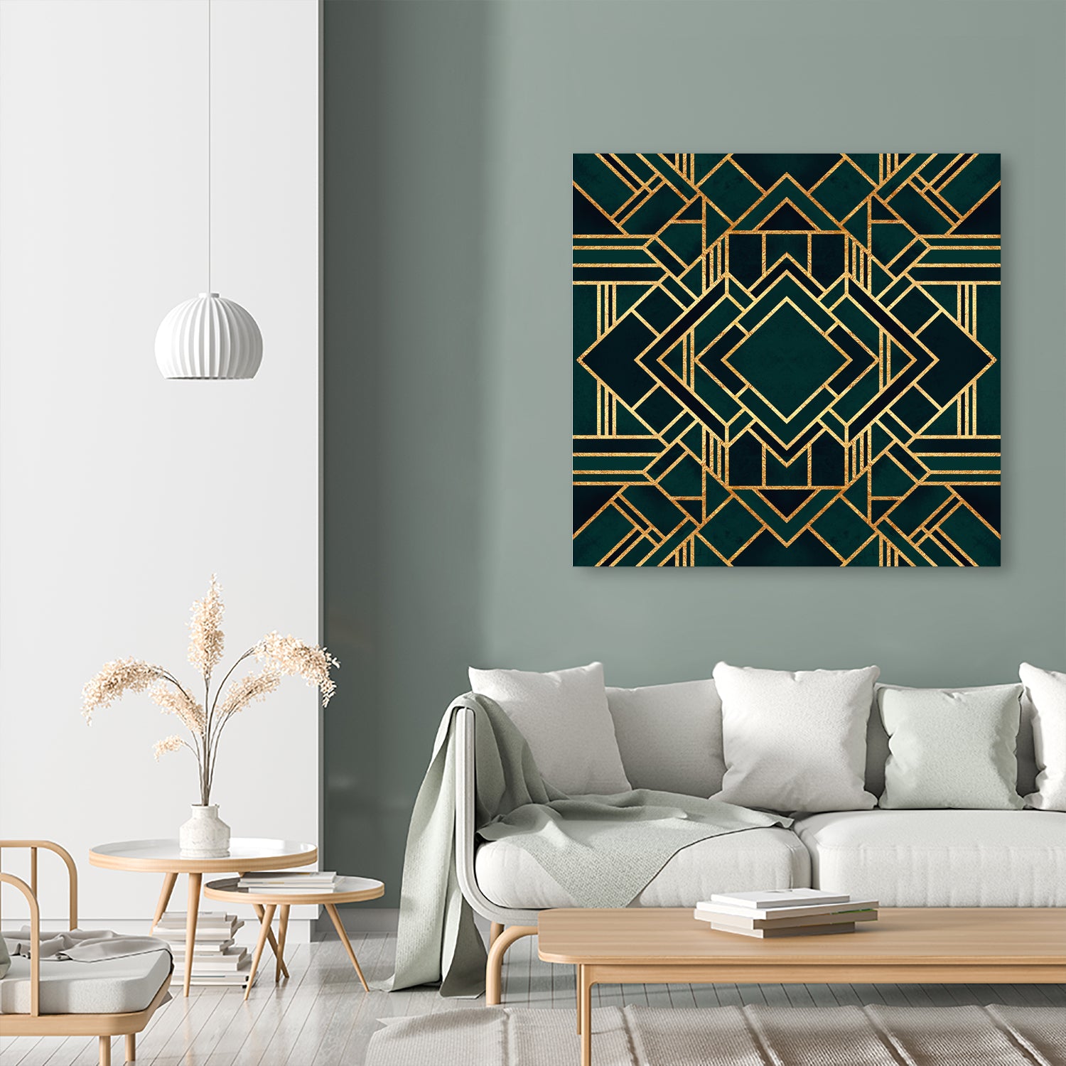 Art Deco 2 by Elisabeth Fredriksson on GIANT ART - green mixed media