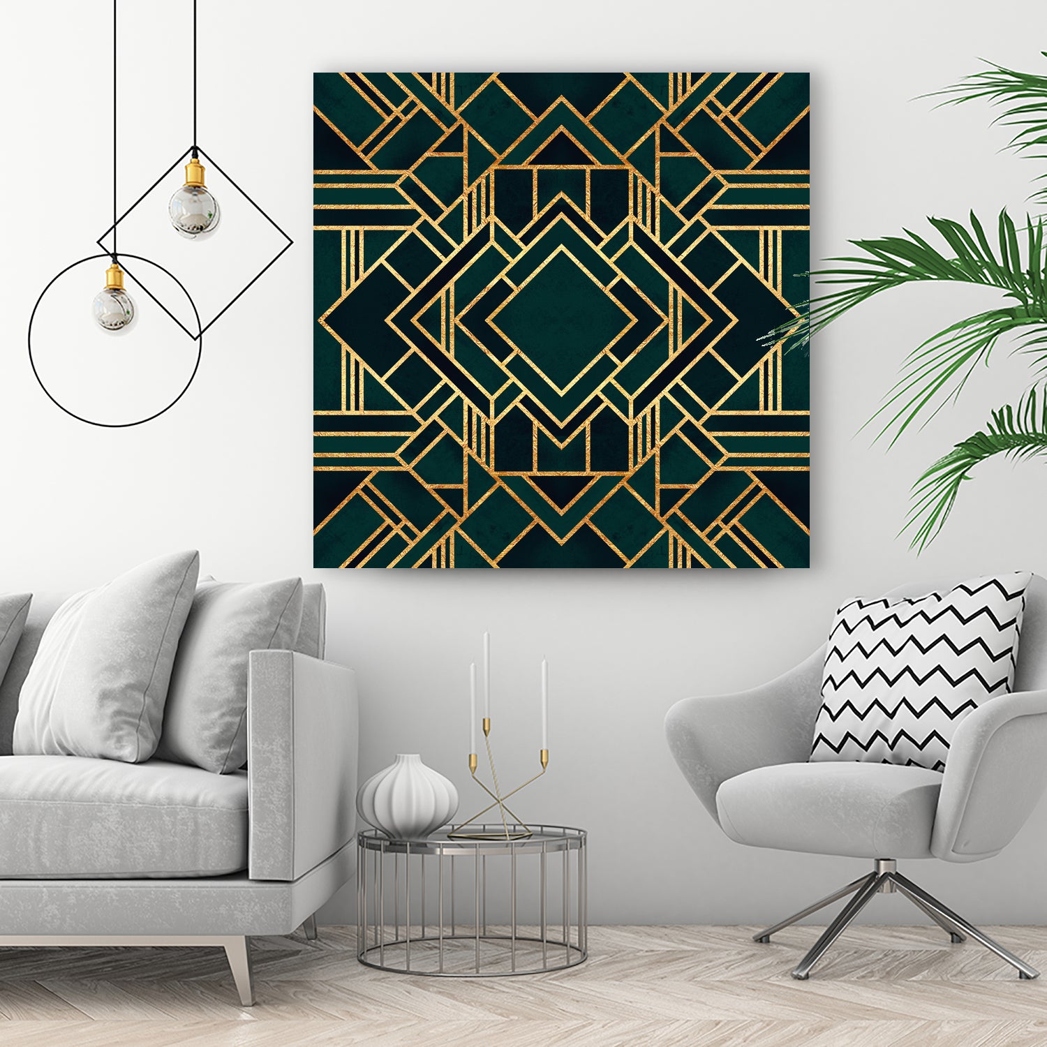Art Deco 2 by Elisabeth Fredriksson on GIANT ART - green mixed media