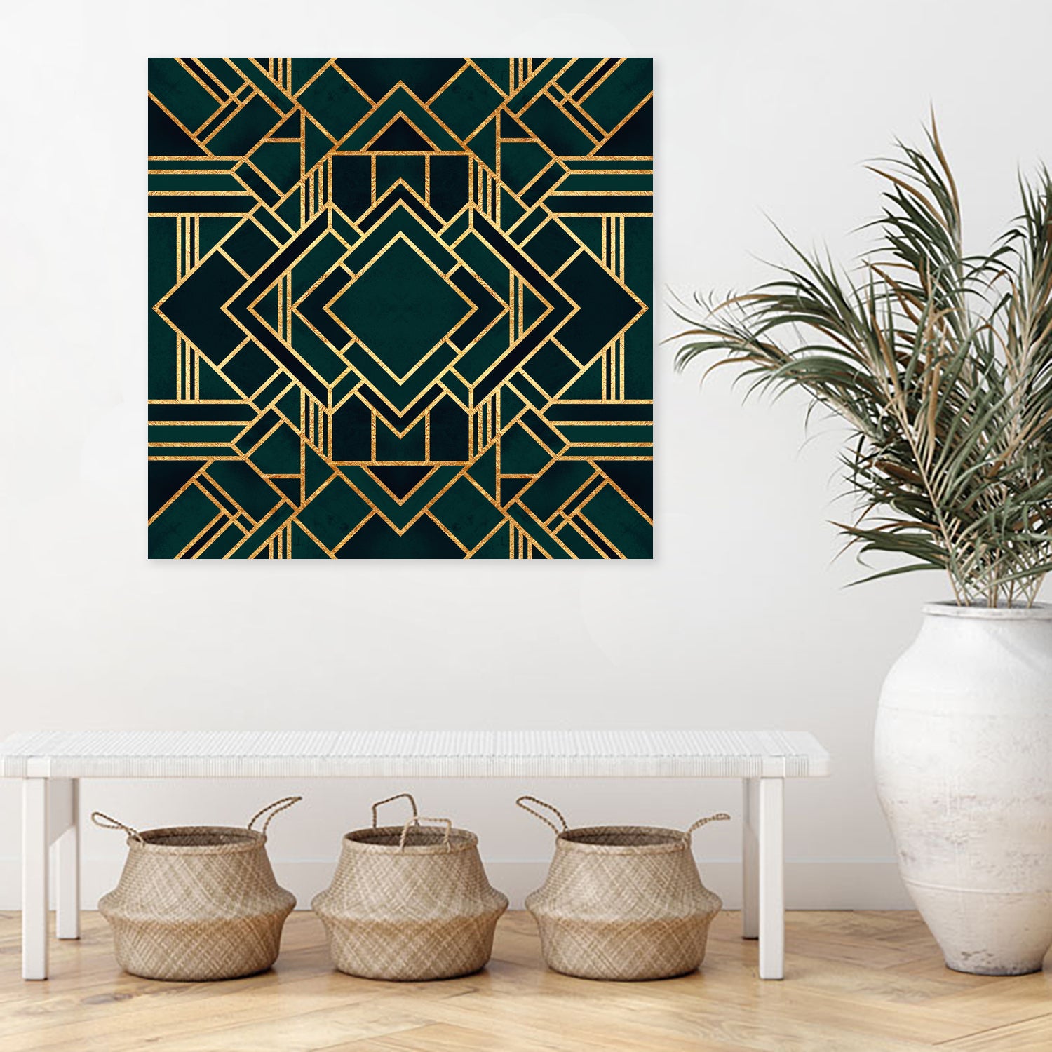 Art Deco 2 by Elisabeth Fredriksson on GIANT ART - green mixed media