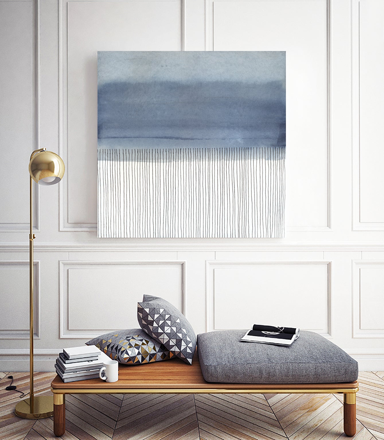 Looks Like Rain by Mariam Cisse on GIANT ART - blue mixed media