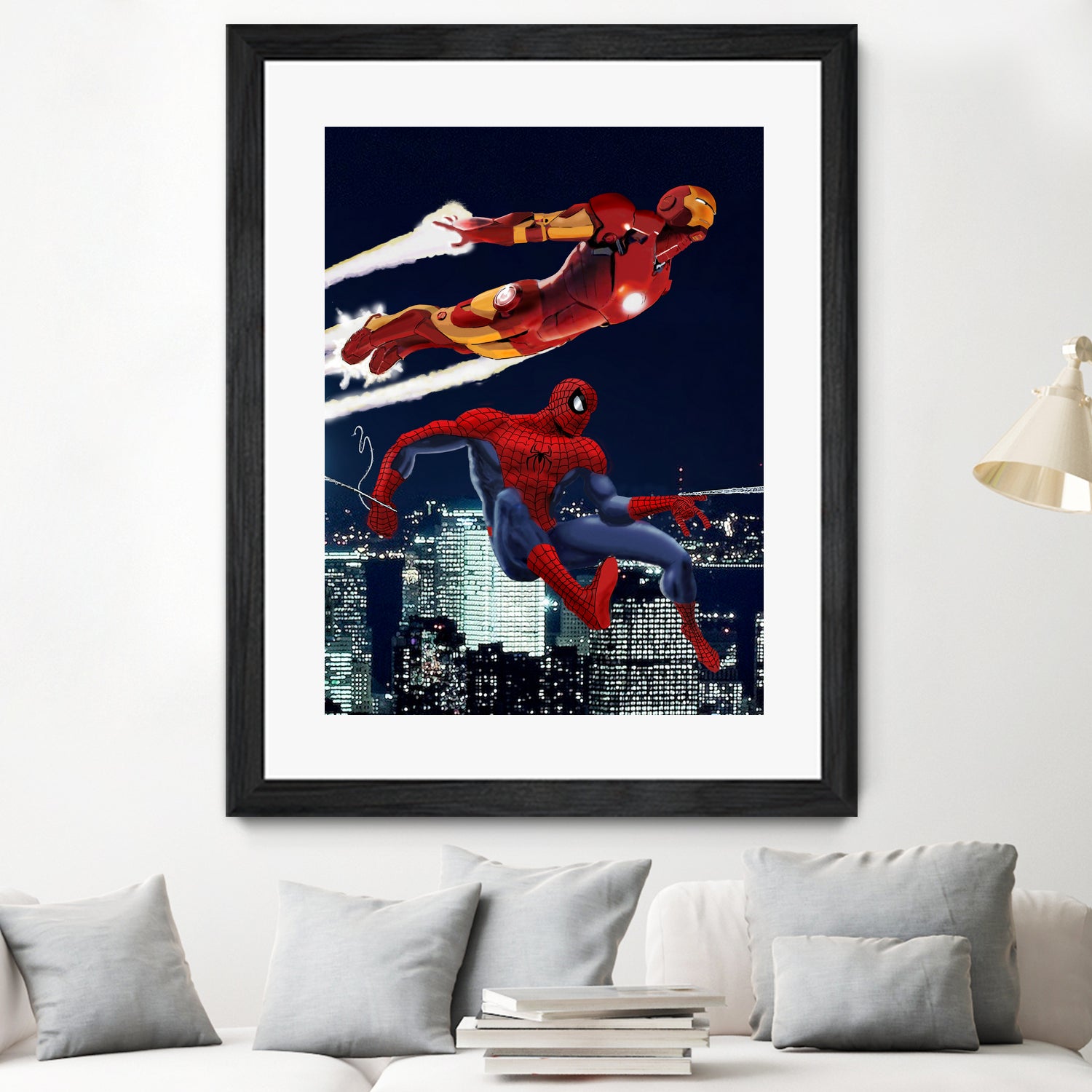 Marvel: Spider-Man and Iron Man by Dan Avenell on GIANT ART - black digital drawing
