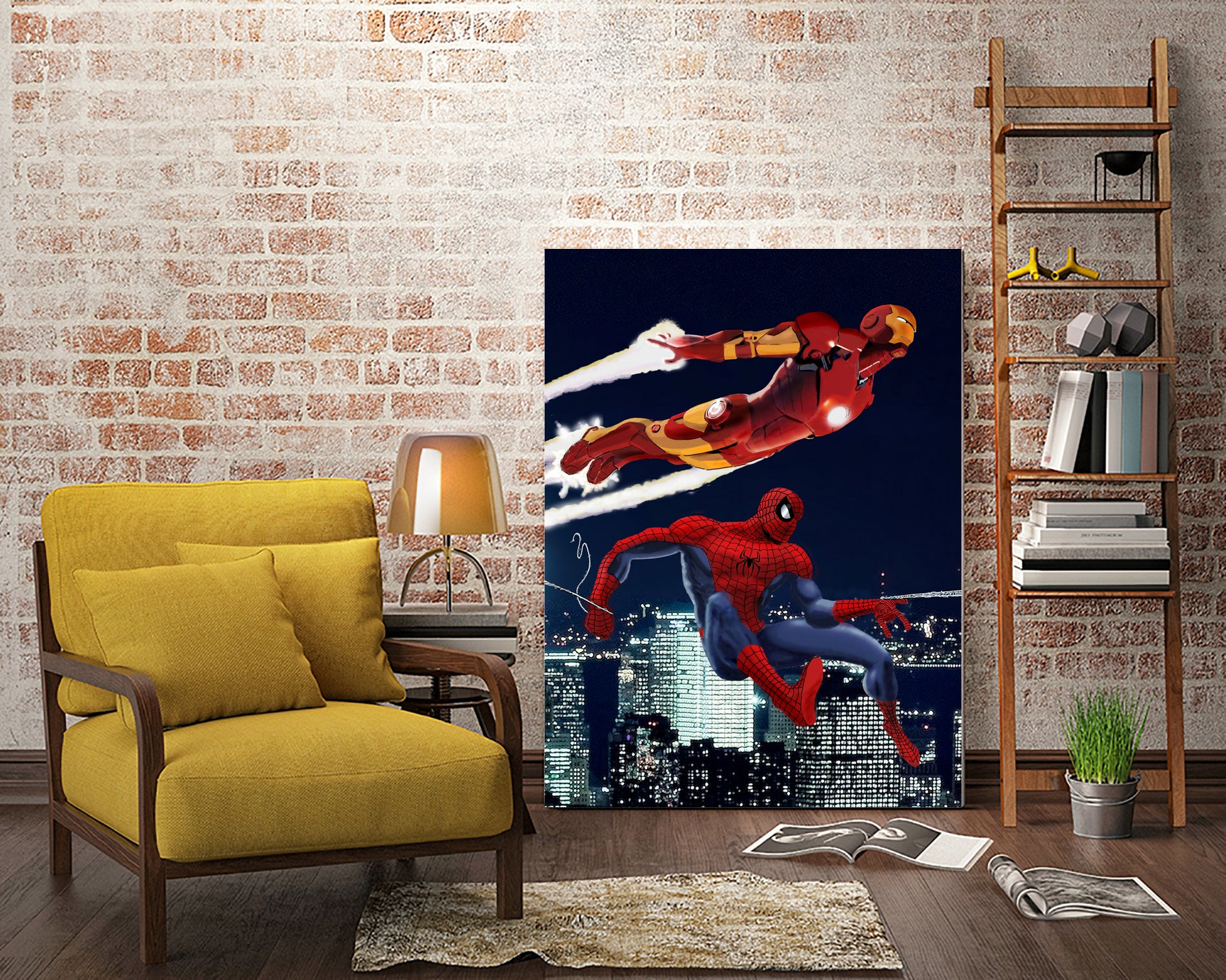 Marvel: Spider-Man and Iron Man by Dan Avenell on GIANT ART - black digital drawing