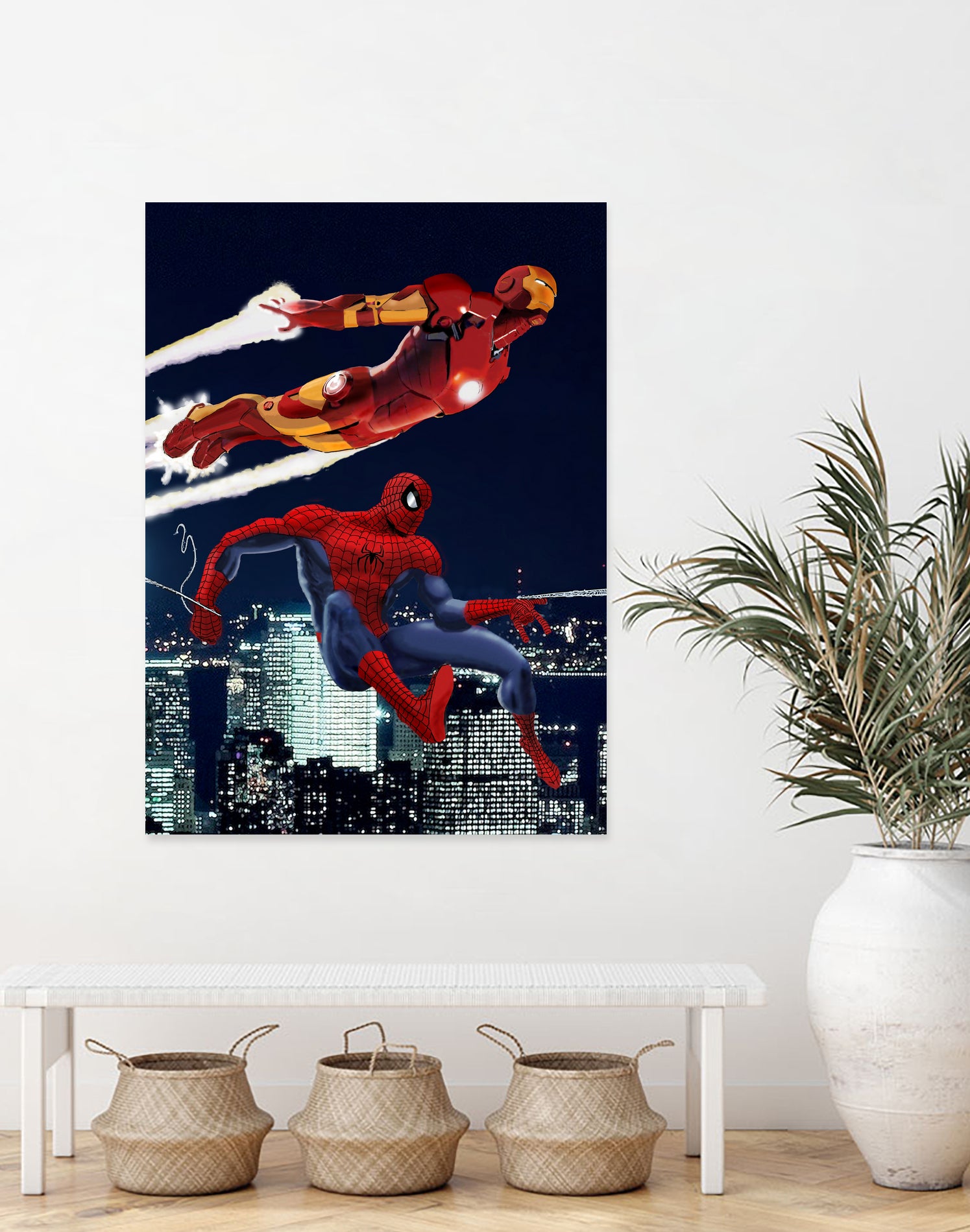 Marvel: Spider-Man and Iron Man by Dan Avenell on GIANT ART - black digital drawing