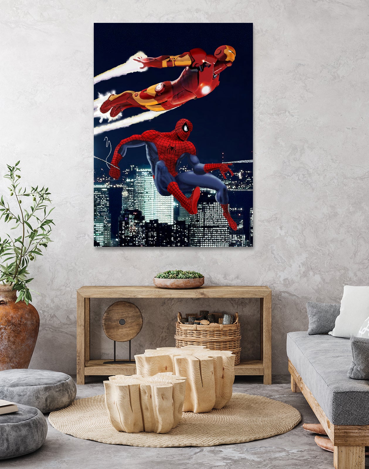 Marvel: Spider-Man and Iron Man by Dan Avenell on GIANT ART - black digital drawing