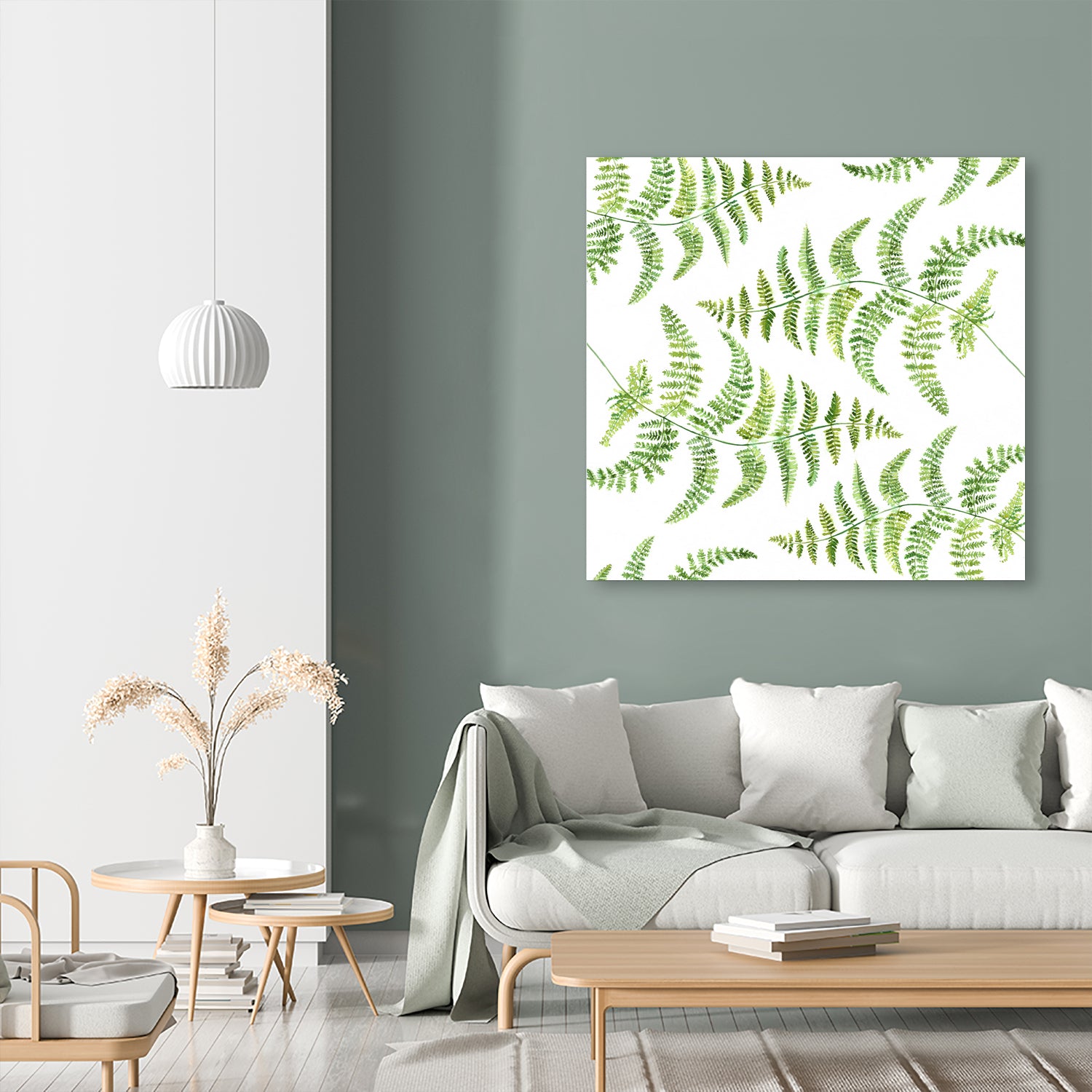 Fern pattern by Polina Ganzina on GIANT ART - white mixed media