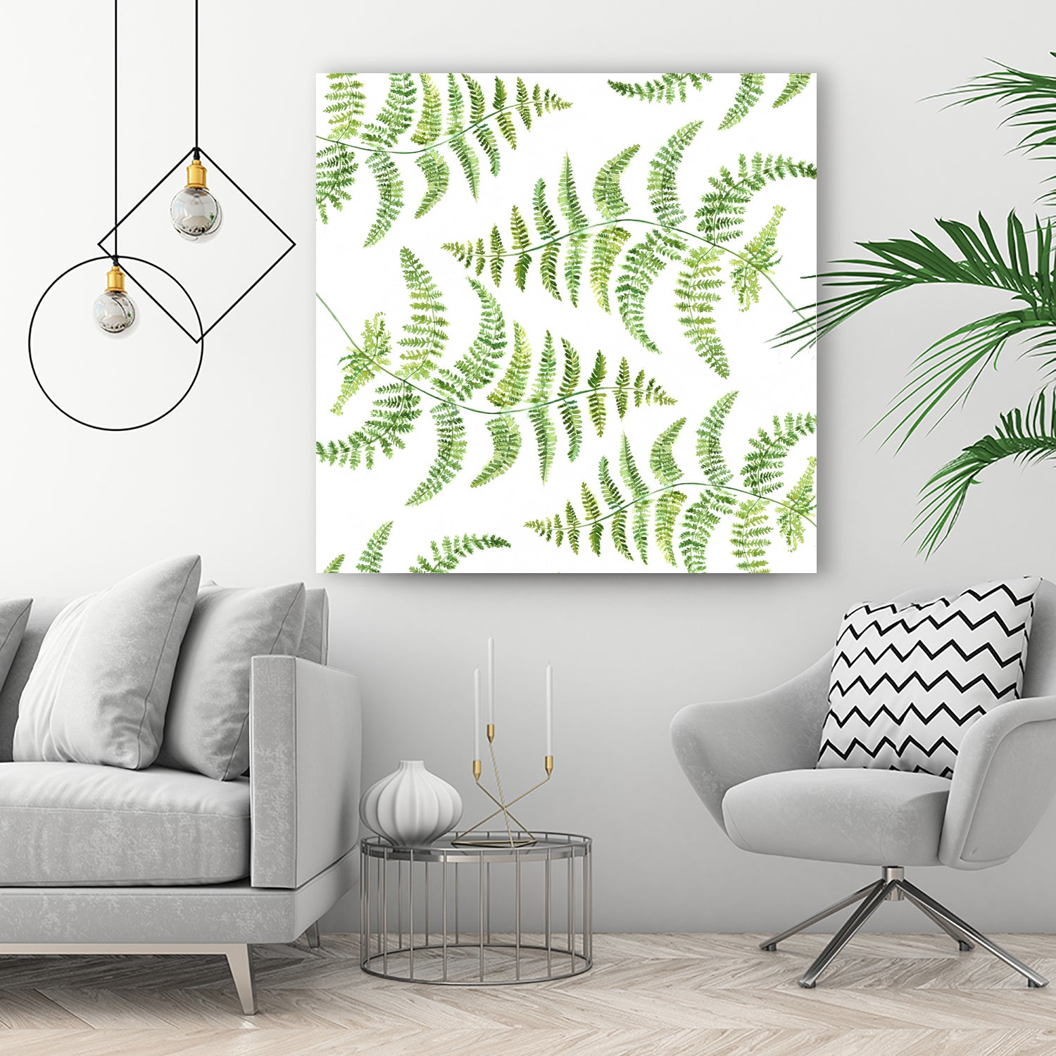 Fern pattern by Polina Ganzina on GIANT ART - white mixed media
