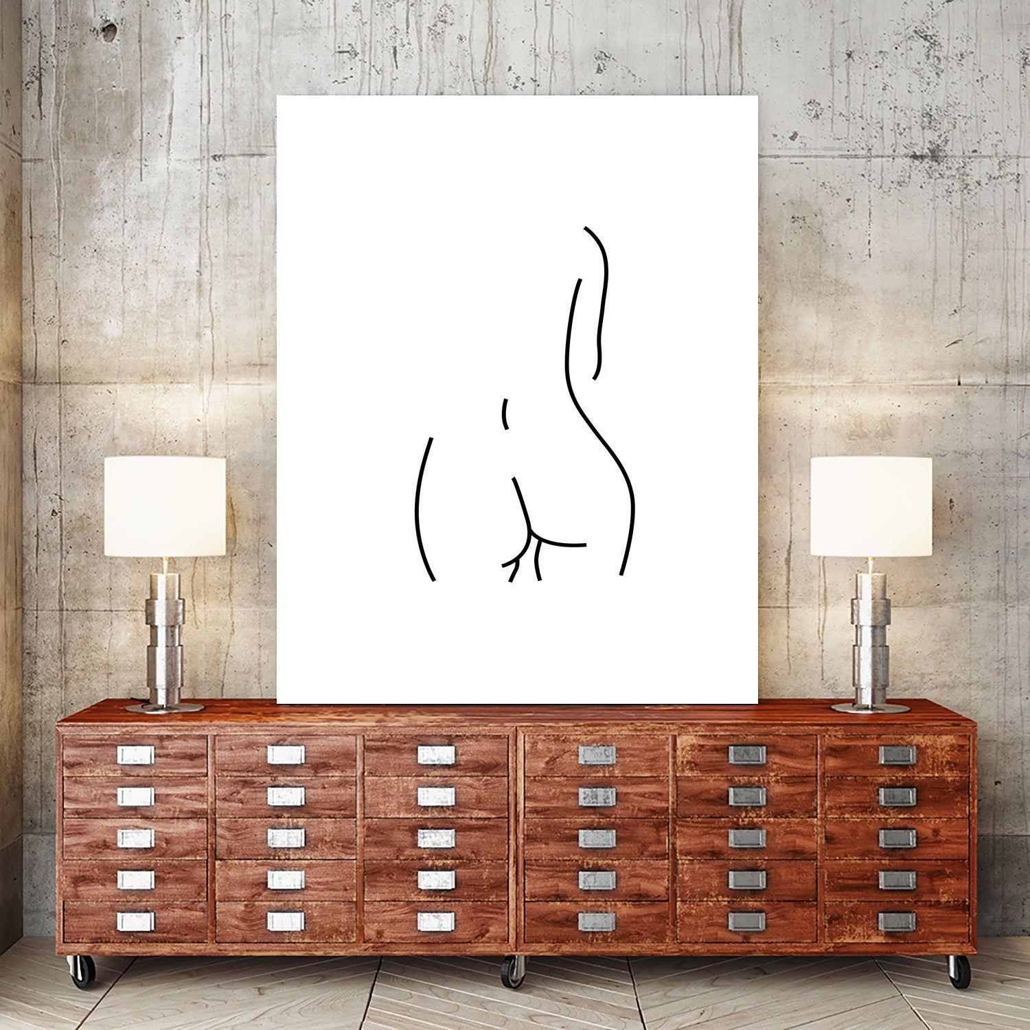 DERRIERE nude line art by Karli Florence on GIANT ART - white digital drawing