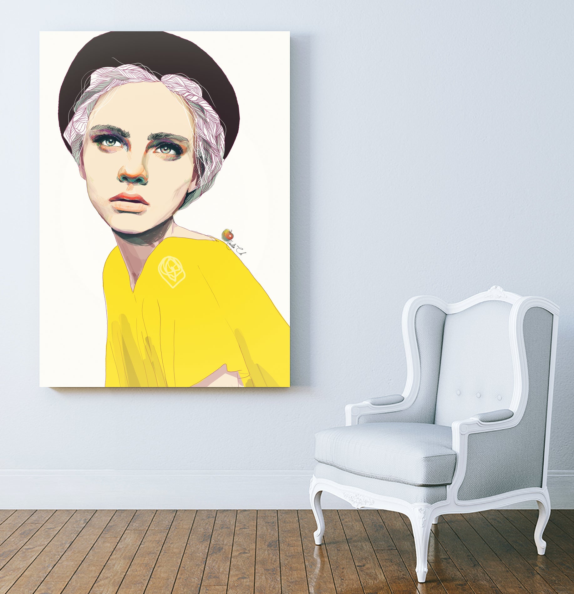 Nastya2 by Nadiia Cherkasova on GIANT ART - yellow digital drawing