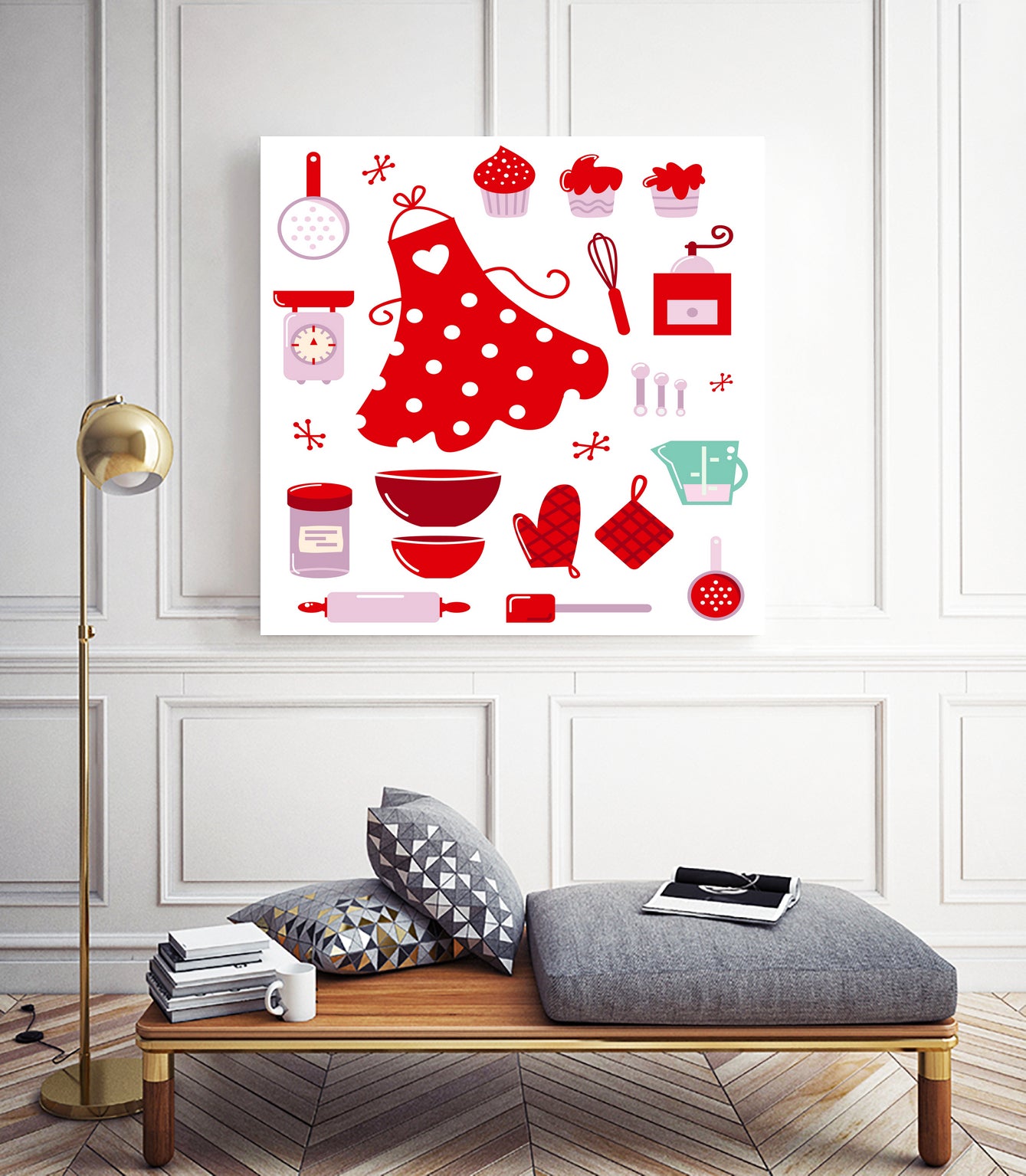 New folk original ICONOGRAPHY in Shop by Bee and Glow ART Illustrations on GIANT ART - red digital drawing