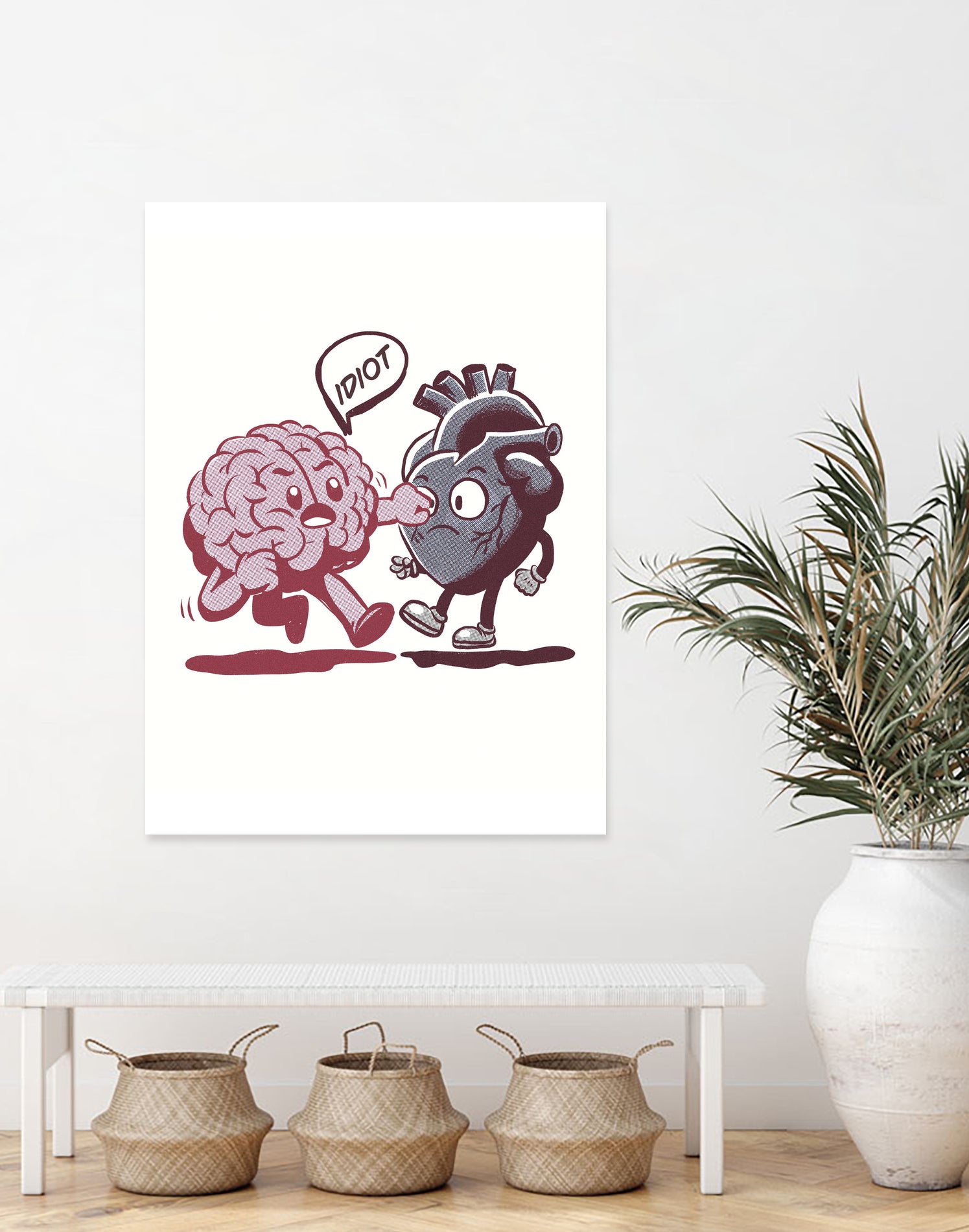 brain fighting with heart by edson ramos on GIANT ART - red digital drawing