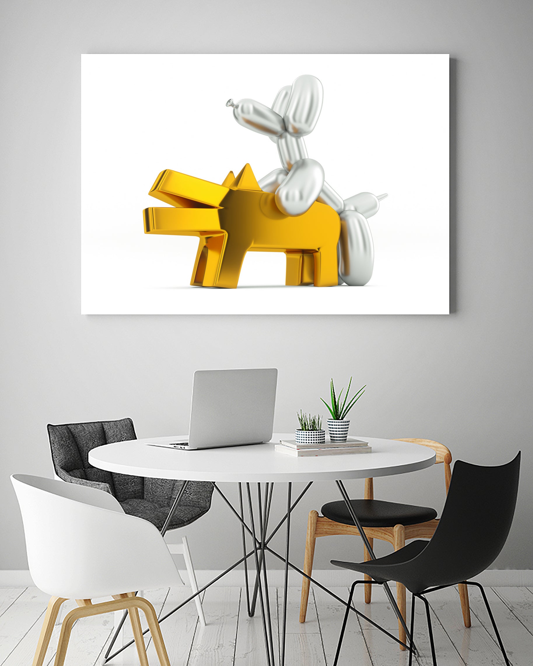 WHEN BALLOON DOG MEETS KEITH HARING DOG by Michael Benisty on GIANT ART - white digital drawing