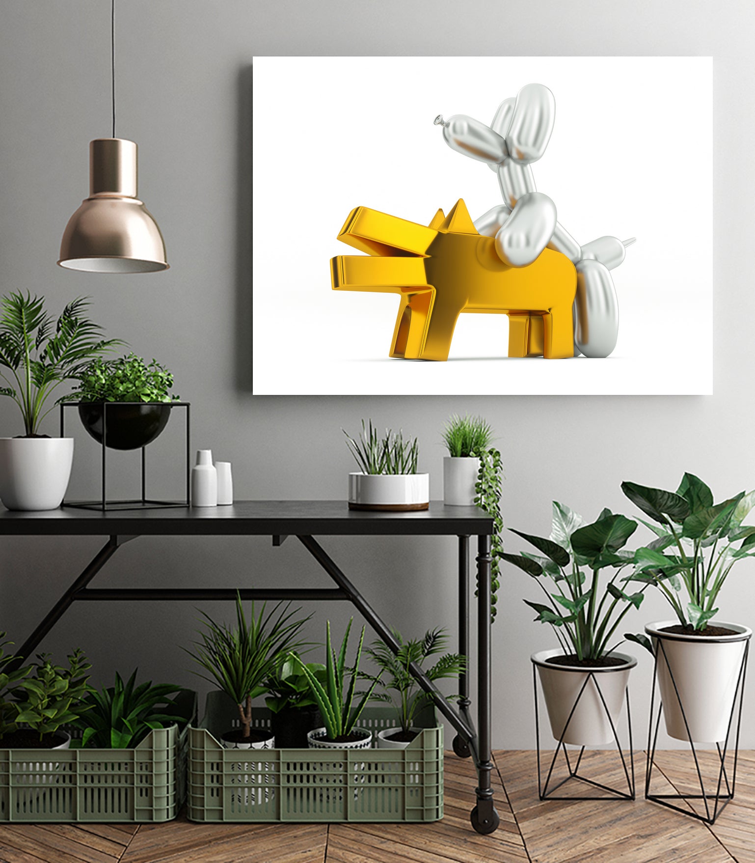 WHEN BALLOON DOG MEETS KEITH HARING DOG by Michael Benisty on GIANT ART - white digital drawing