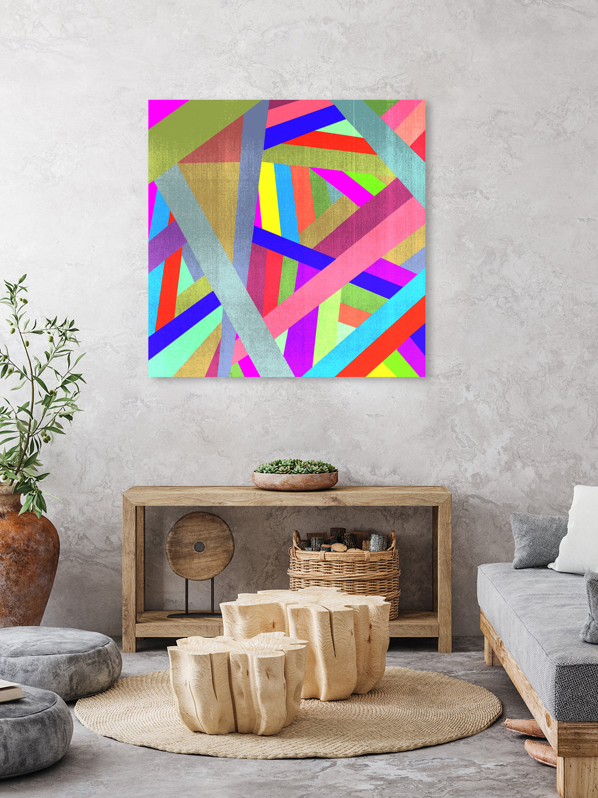 STRIPES II by Anthony Foronda on GIANT ART - pink vector illustration