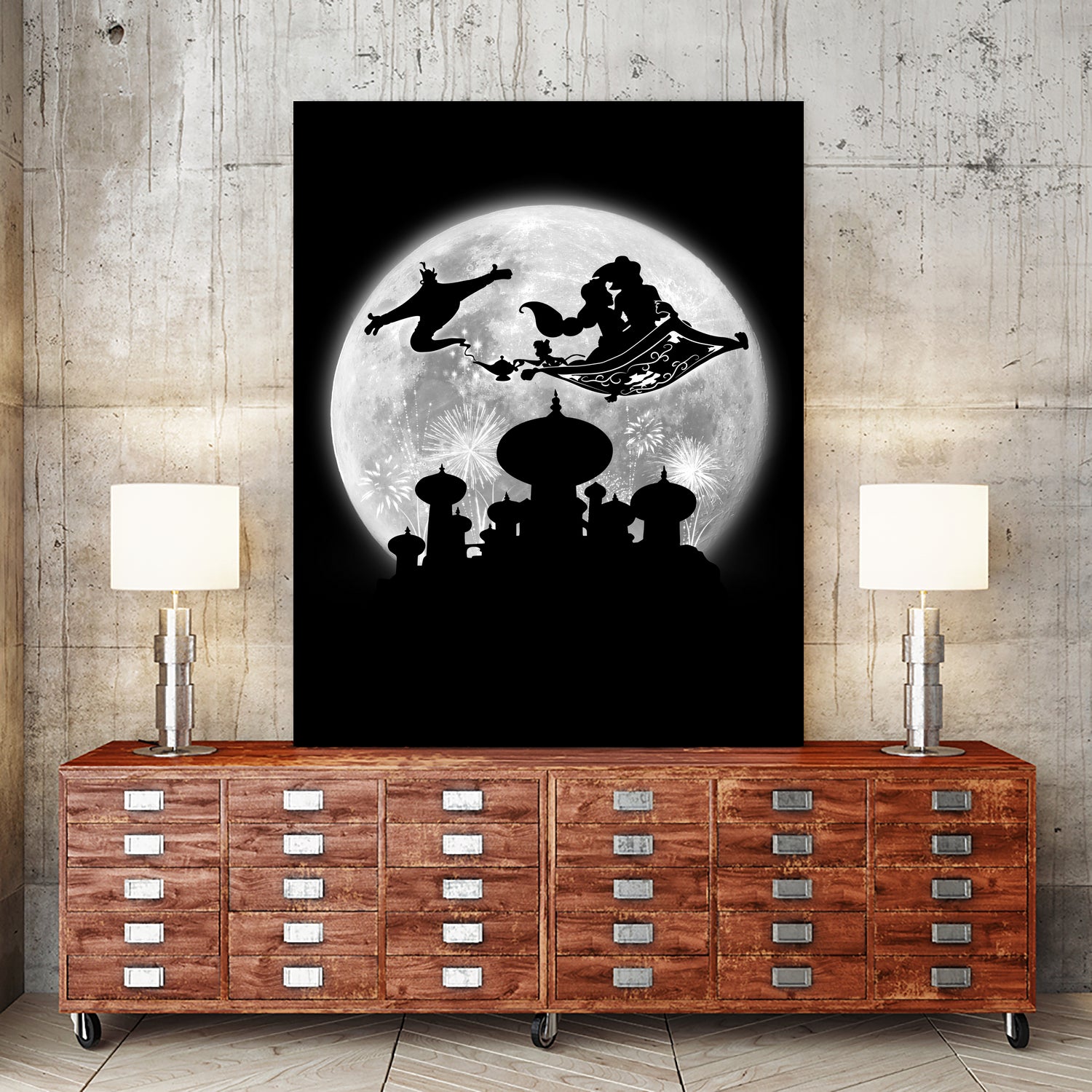 Full moon over Agrabah by Antonio Camarena on GIANT ART - black digital painting