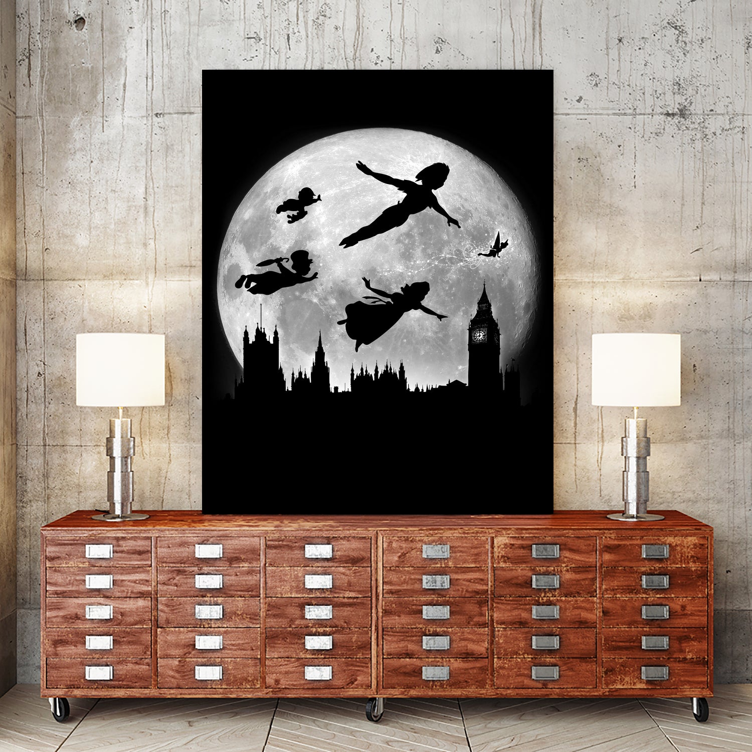 Full moon over London by Antonio Camarena on GIANT ART - black digital painting