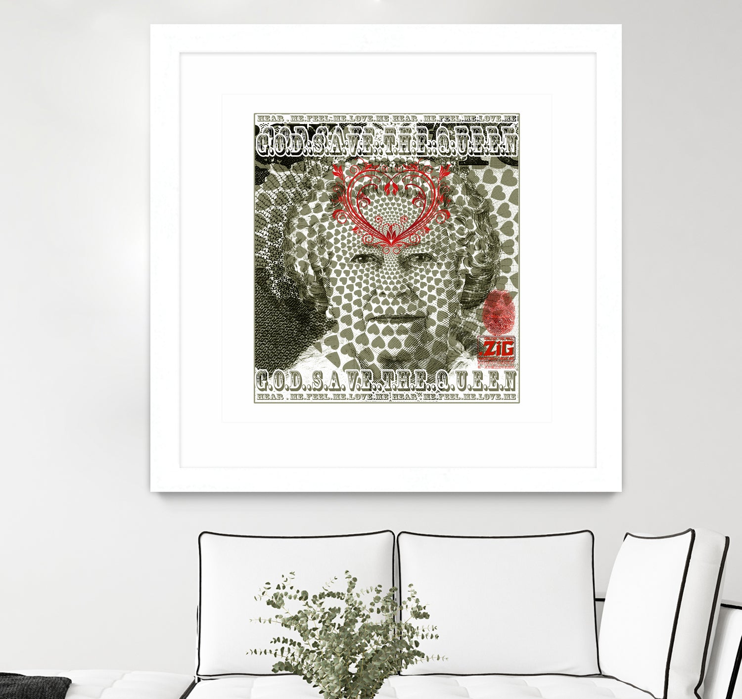 God Save The Queen Blood & Khaki (Hear Me Edition) by Ziggy Christenson on GIANT ART - green digital drawing