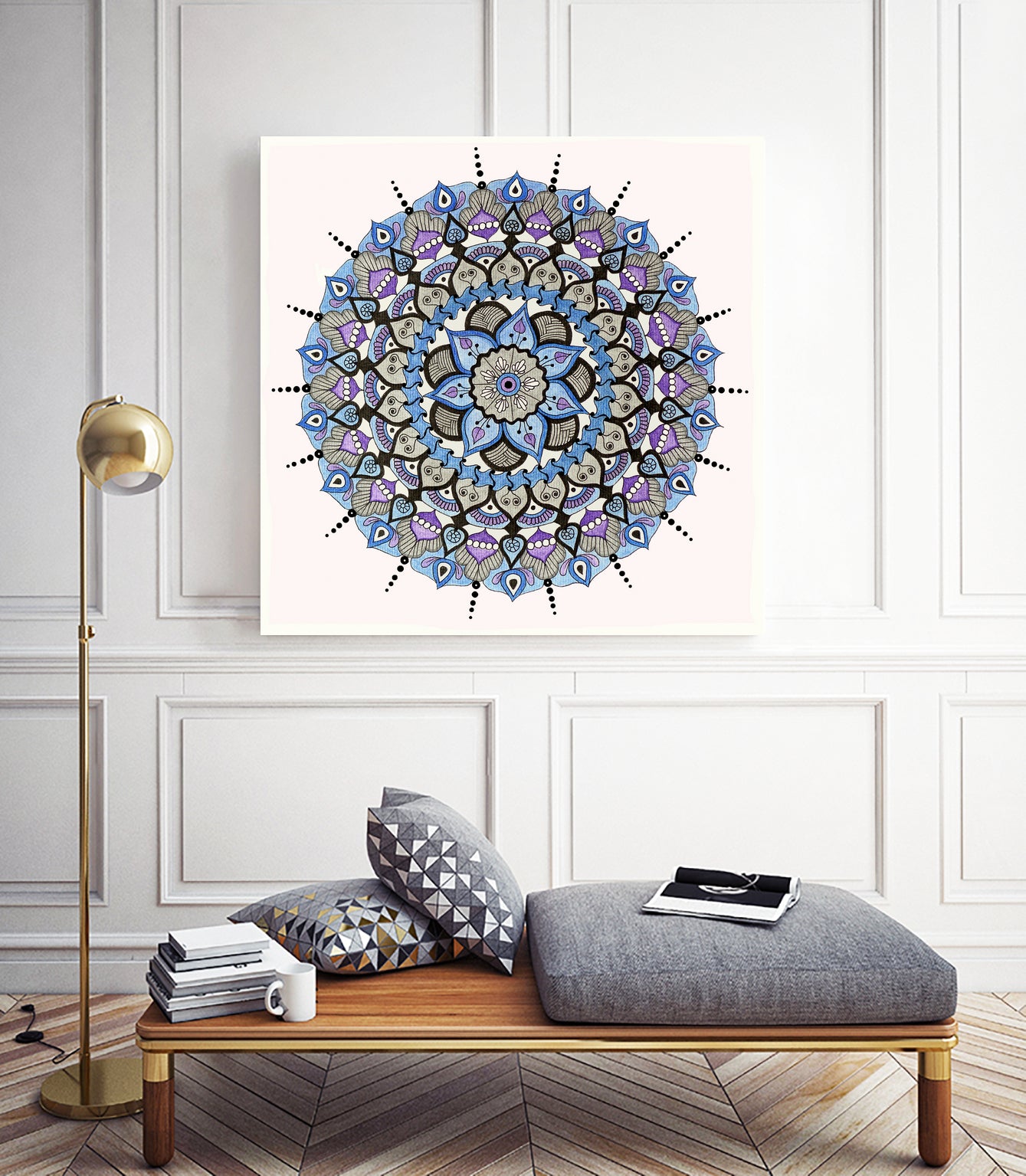 Mandala 03 by Ranka Stevic on GIANT ART - blue mixed media