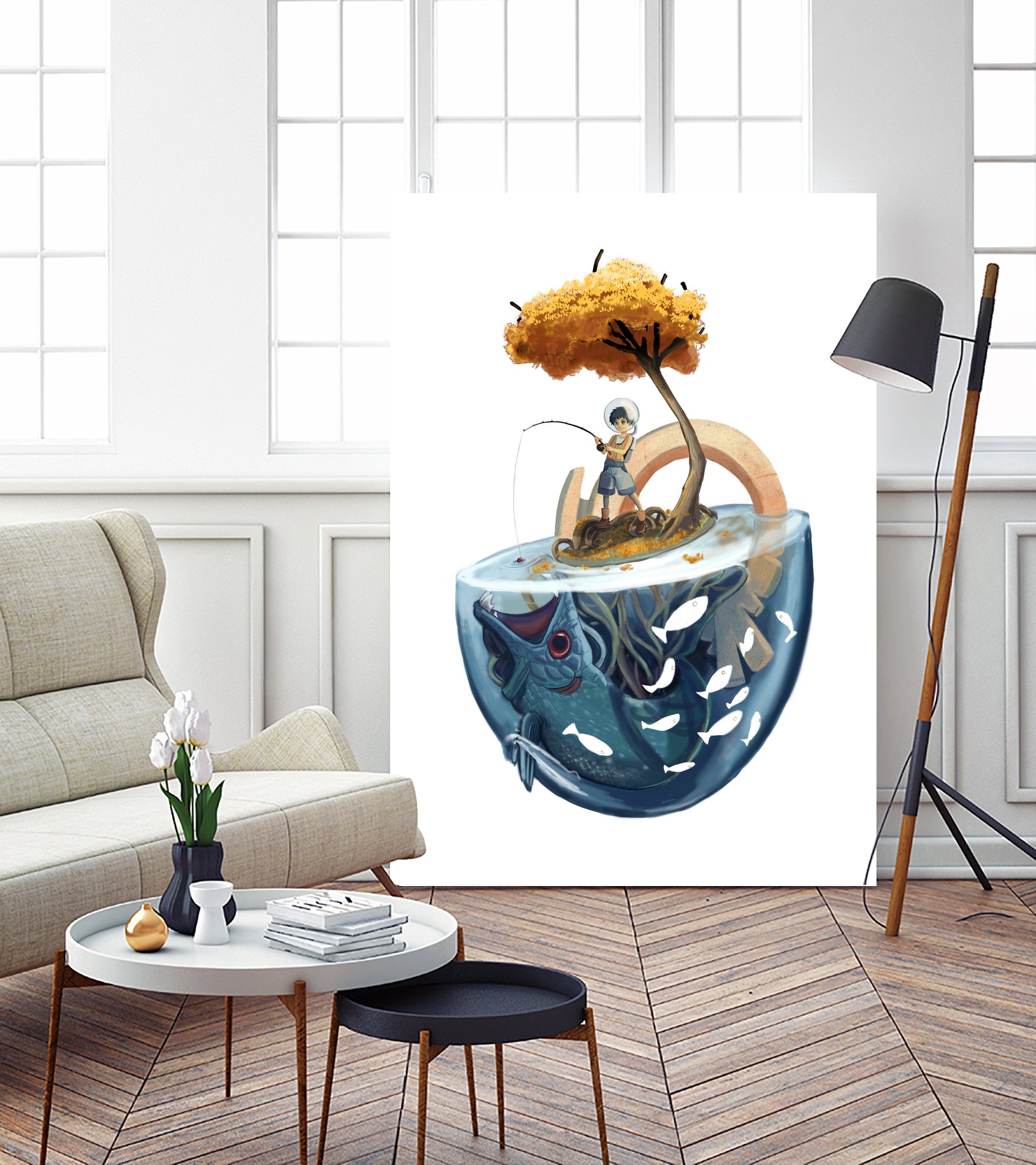 Catching Gravity by Gema Moratilla on GIANT ART - white digital painting