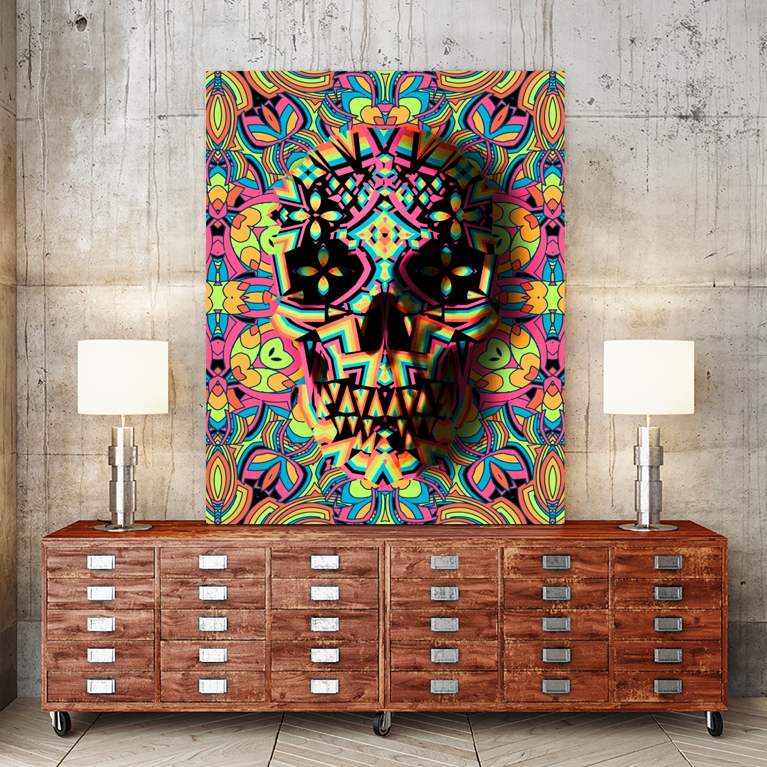 Skull Geo by Ali Gulec on GIANT ART - white digital drawing
