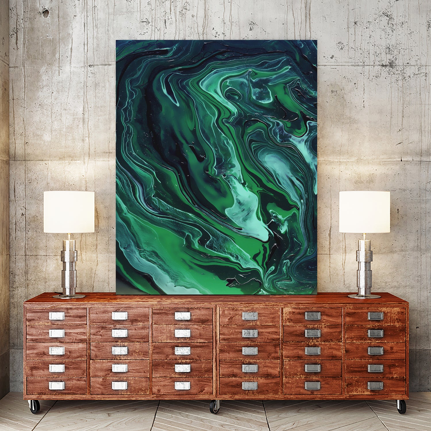 Nebula by Anna Farath on GIANT ART - green mixed media