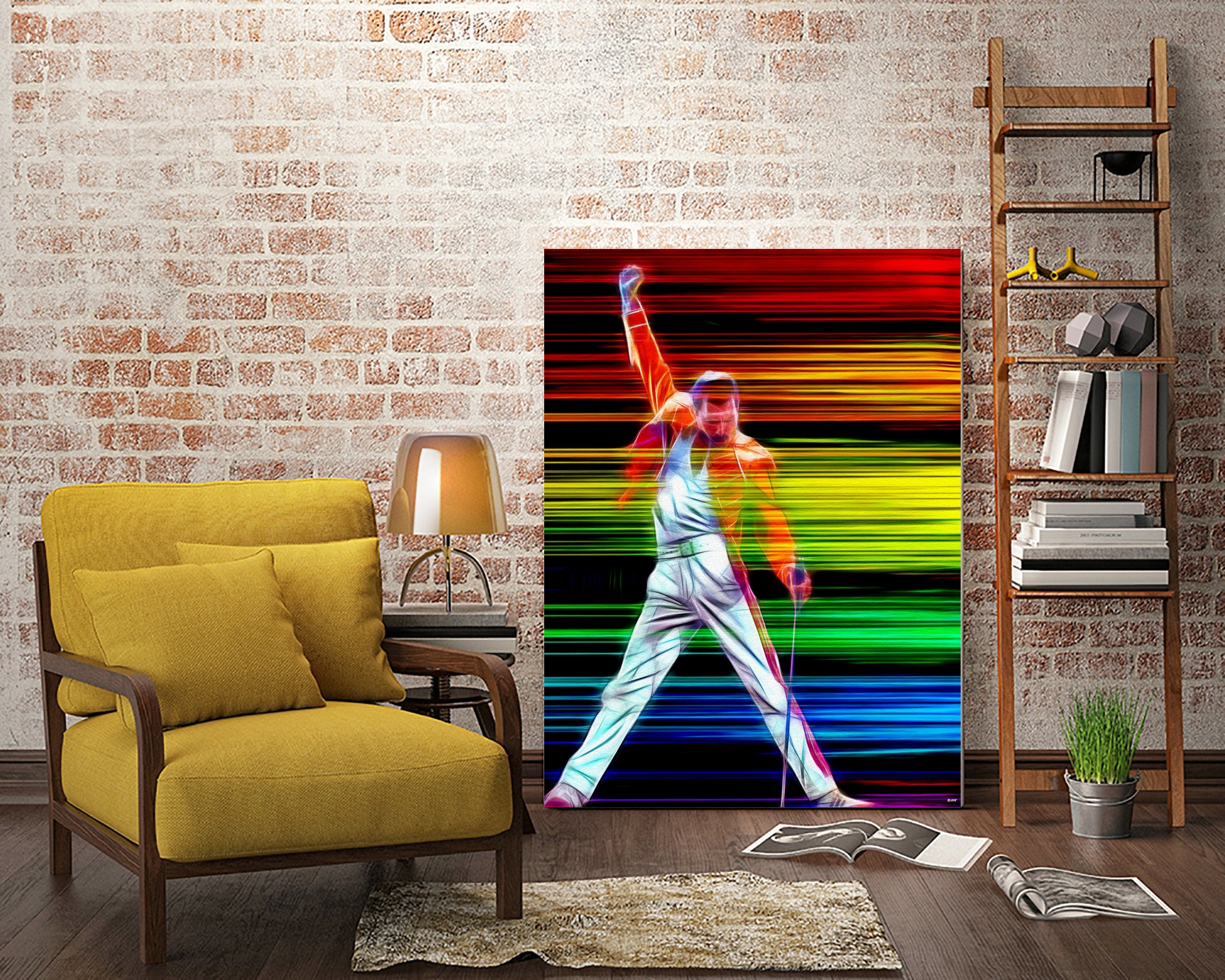 Freddie Mercury in Color by Daniel Janda on GIANT ART - black mixed media