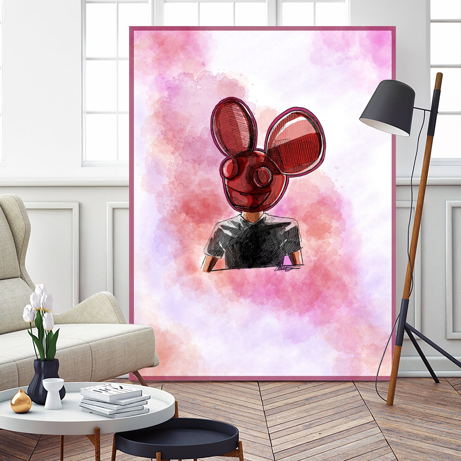 Deadmau5 by Soe San on GIANT ART - red digital painting