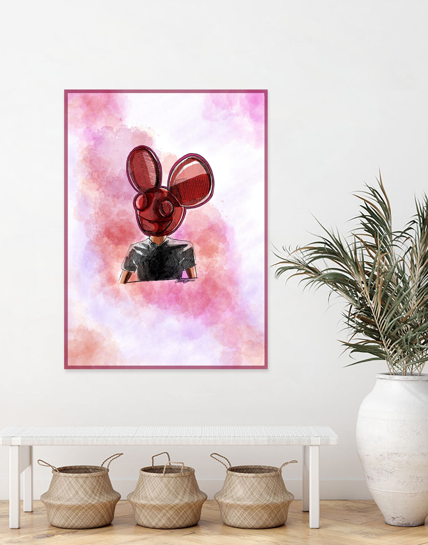 Deadmau5 by Soe San on GIANT ART - red digital painting