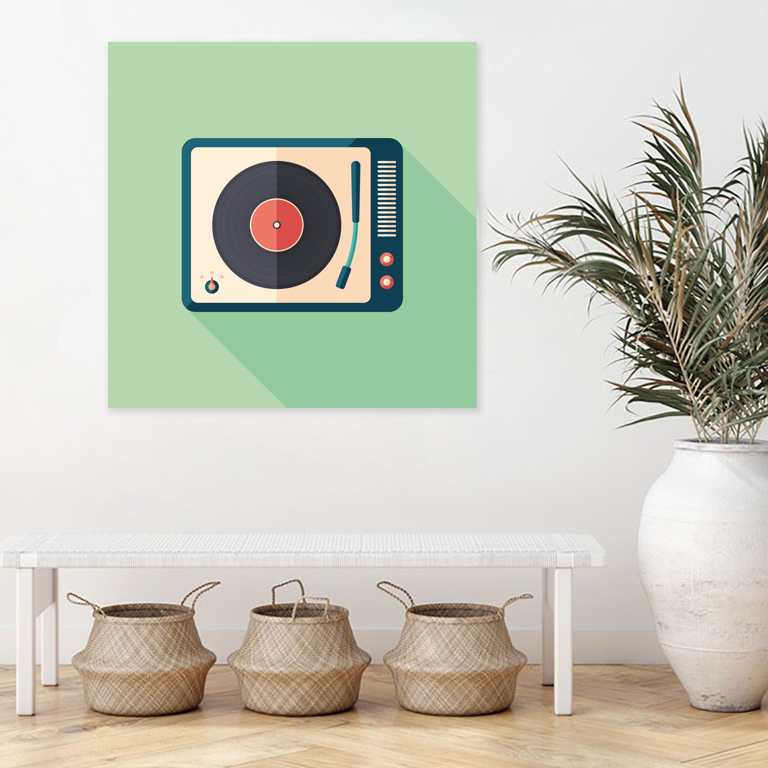 Vintage Turntable by Yury Velikanov on GIANT ART - white vector illustration