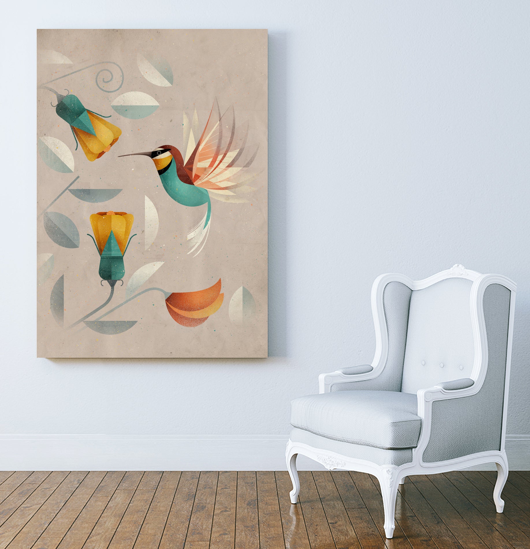 Hummingbird by Dieter Braun on GIANT ART - green digital painting