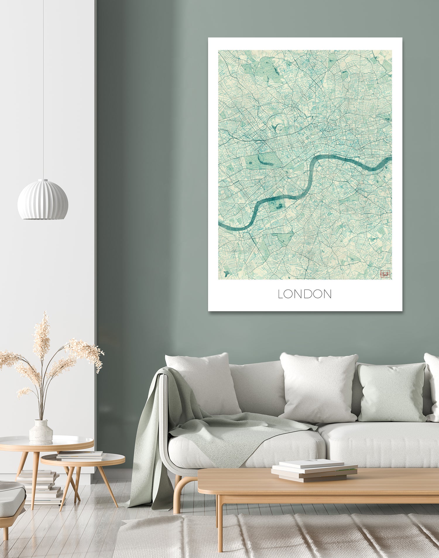 London Map Blue by Hubert Roguski on GIANT ART - blue digital painting