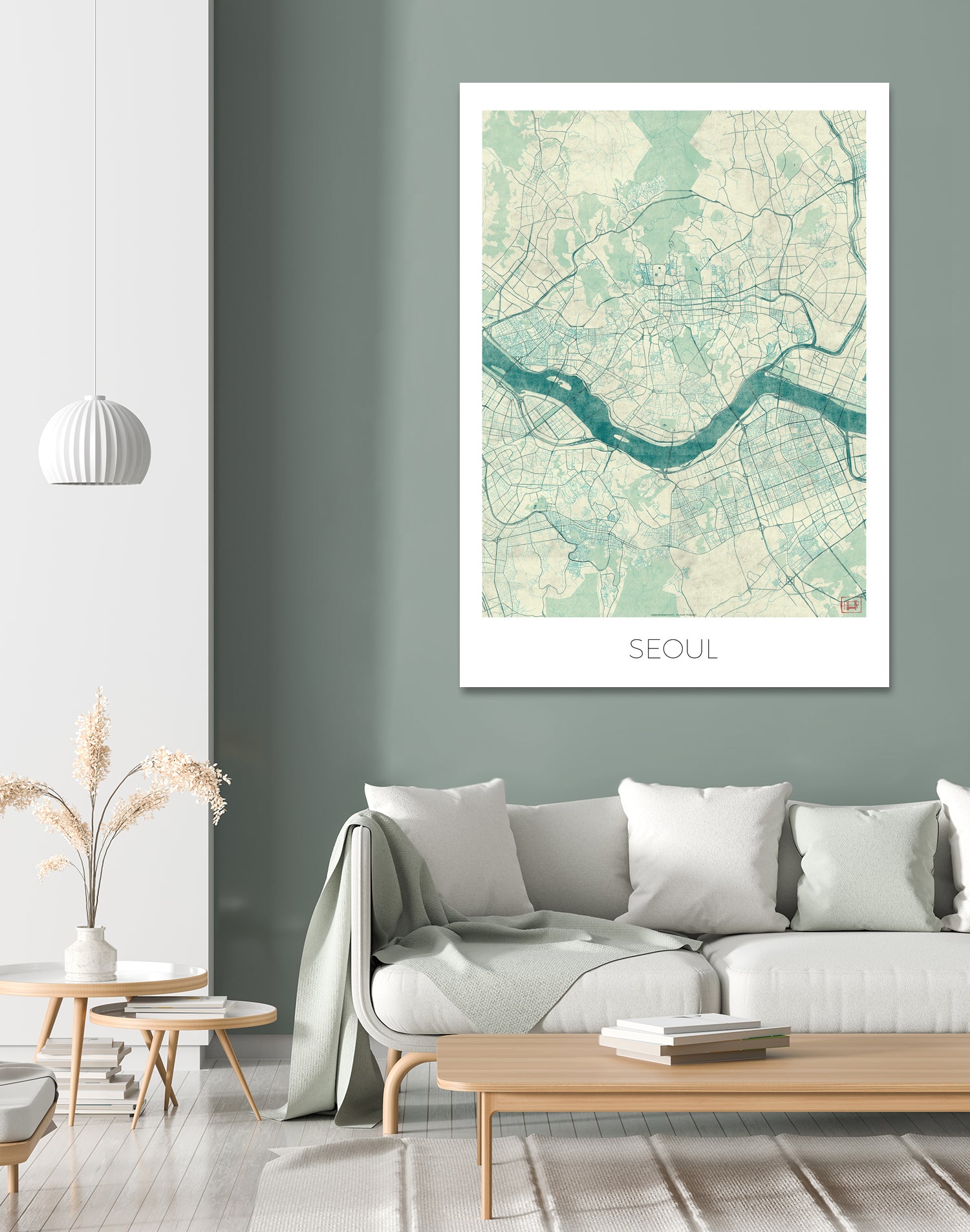 Seoul Map Blue by Hubert Roguski on GIANT ART - blue digital painting