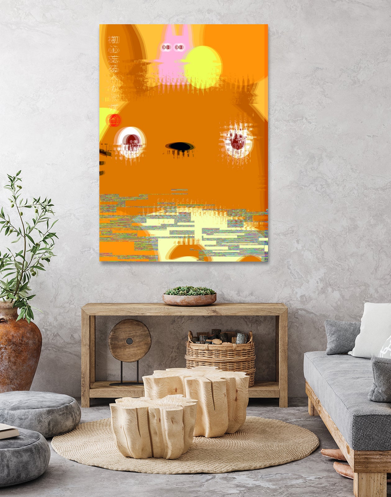 Miyazaki Glitch - Totoro (color) by Hyo Kim on GIANT ART - orange digital painting