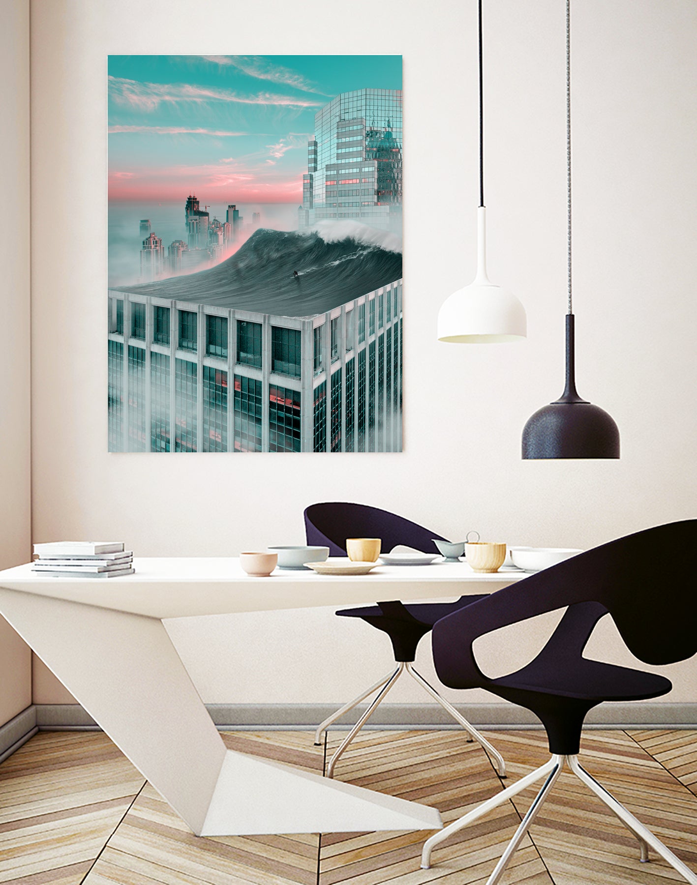 Surf City 01 by Andrea M. Cervino on GIANT ART - blue mixed media