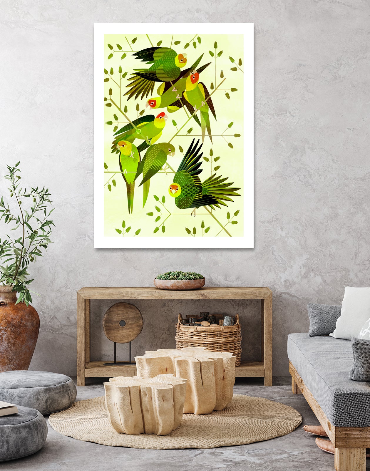 Carolina Parakeet by Scott Partridge on GIANT ART - green vector illustration