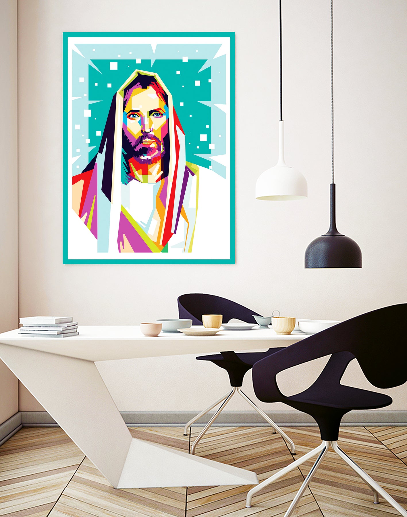 Jesus Christ in WPAP art by Riweldo Sayuna on GIANT ART - blue character design
