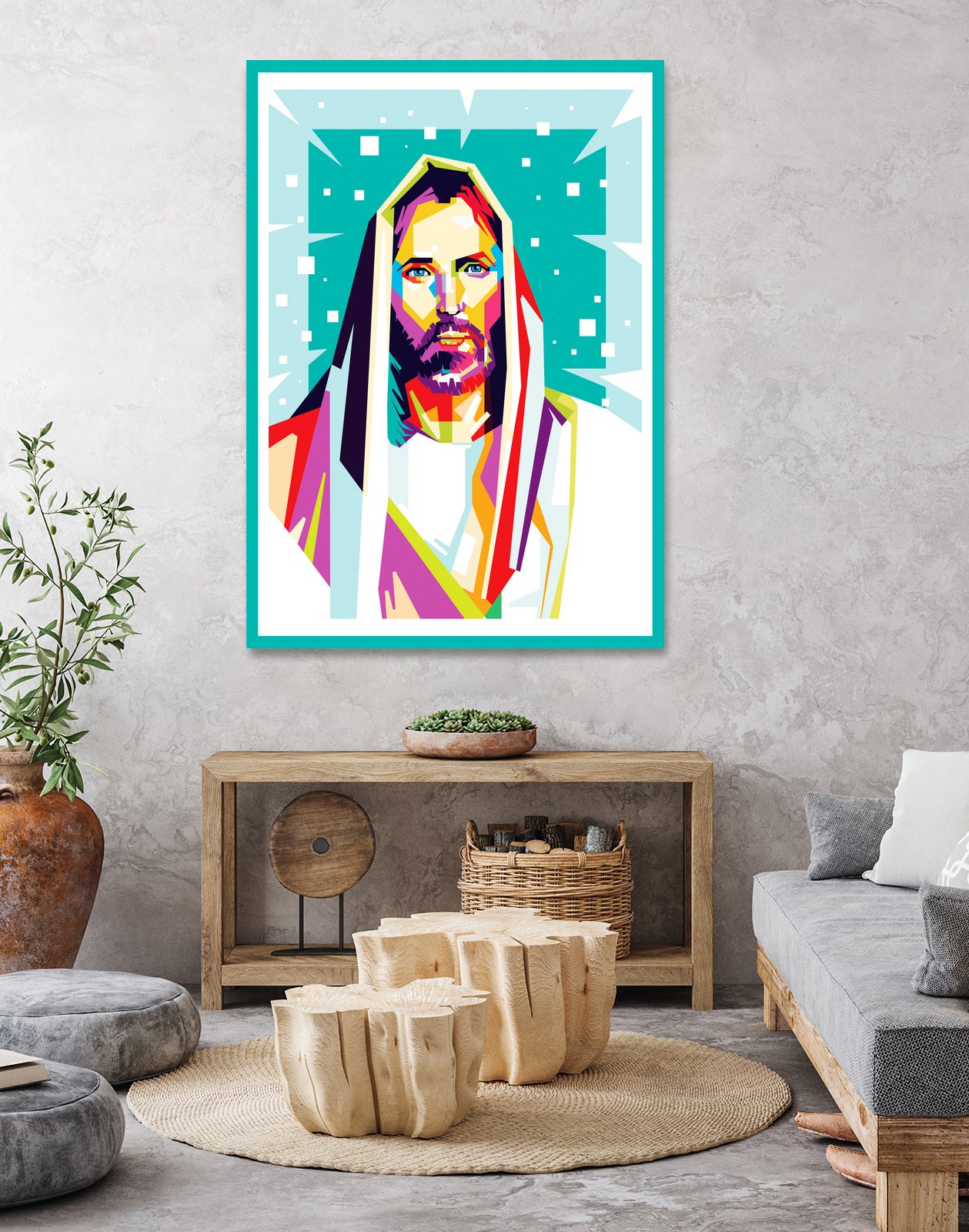 Jesus Christ in WPAP art by Riweldo Sayuna on GIANT ART - blue character design