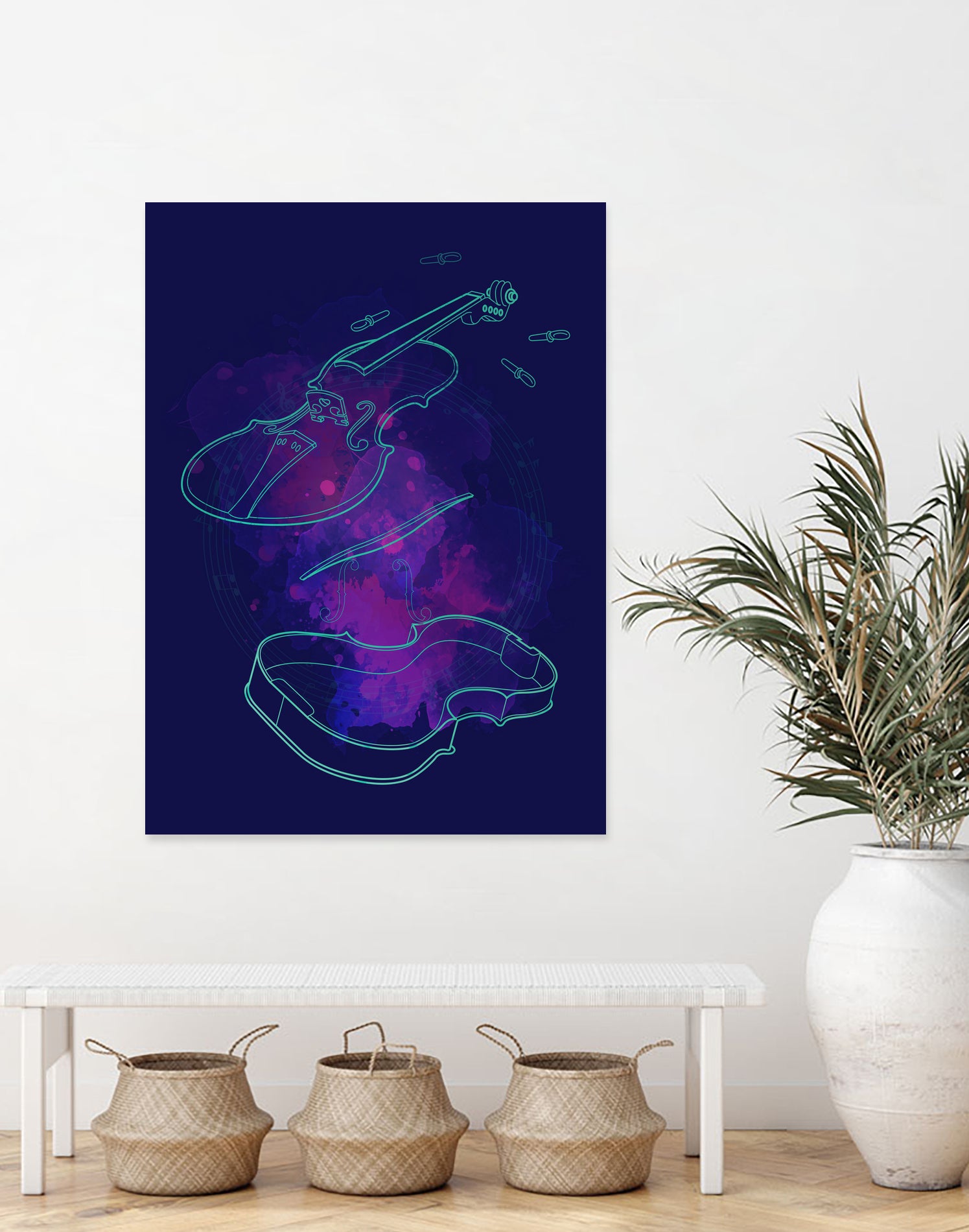 Violin Lines by Leandro Jorge on GIANT ART - fuchsia digital painting