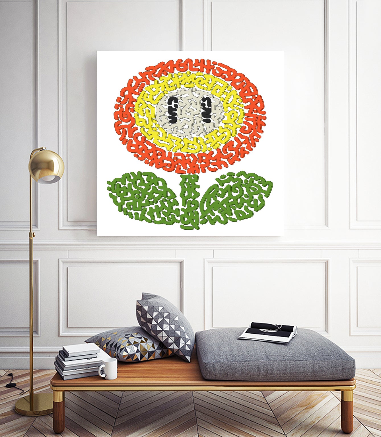 Mario's Flower of Fire by Caroline BESSIERES on GIANT ART - orange game design