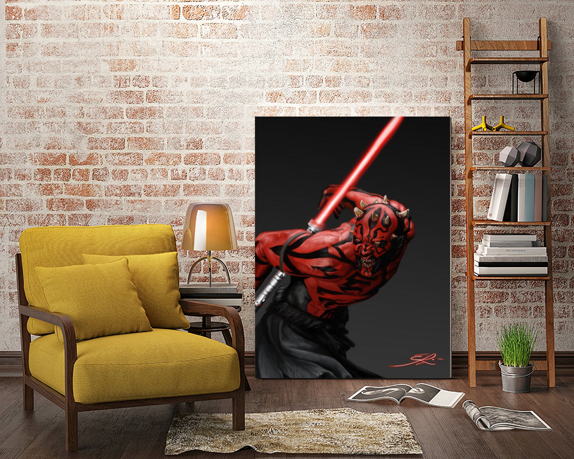 Darth Maul by Eber Riera on GIANT ART - red digital painting