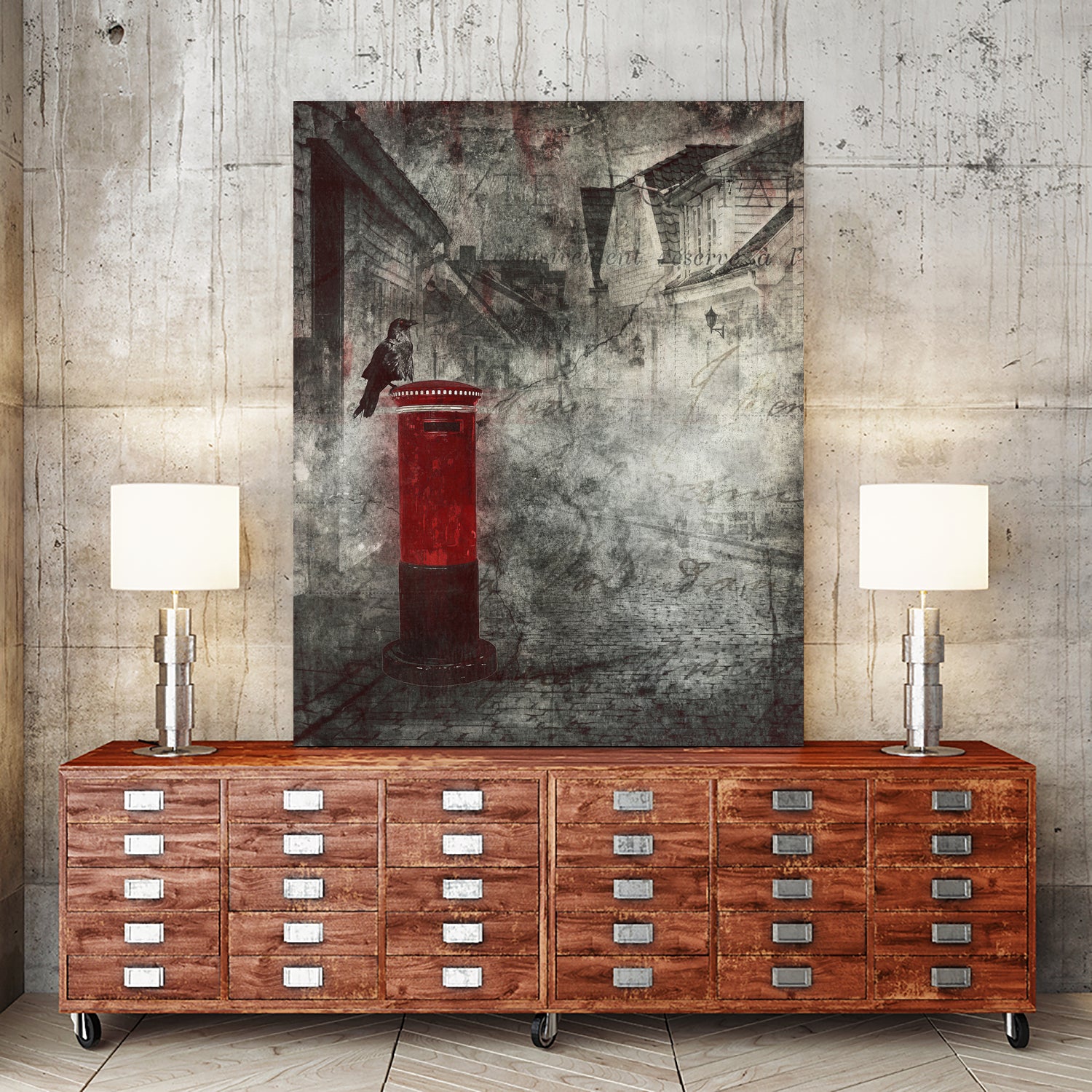 Red Letter Box by Alina Sliwinska on GIANT ART - red mixed media