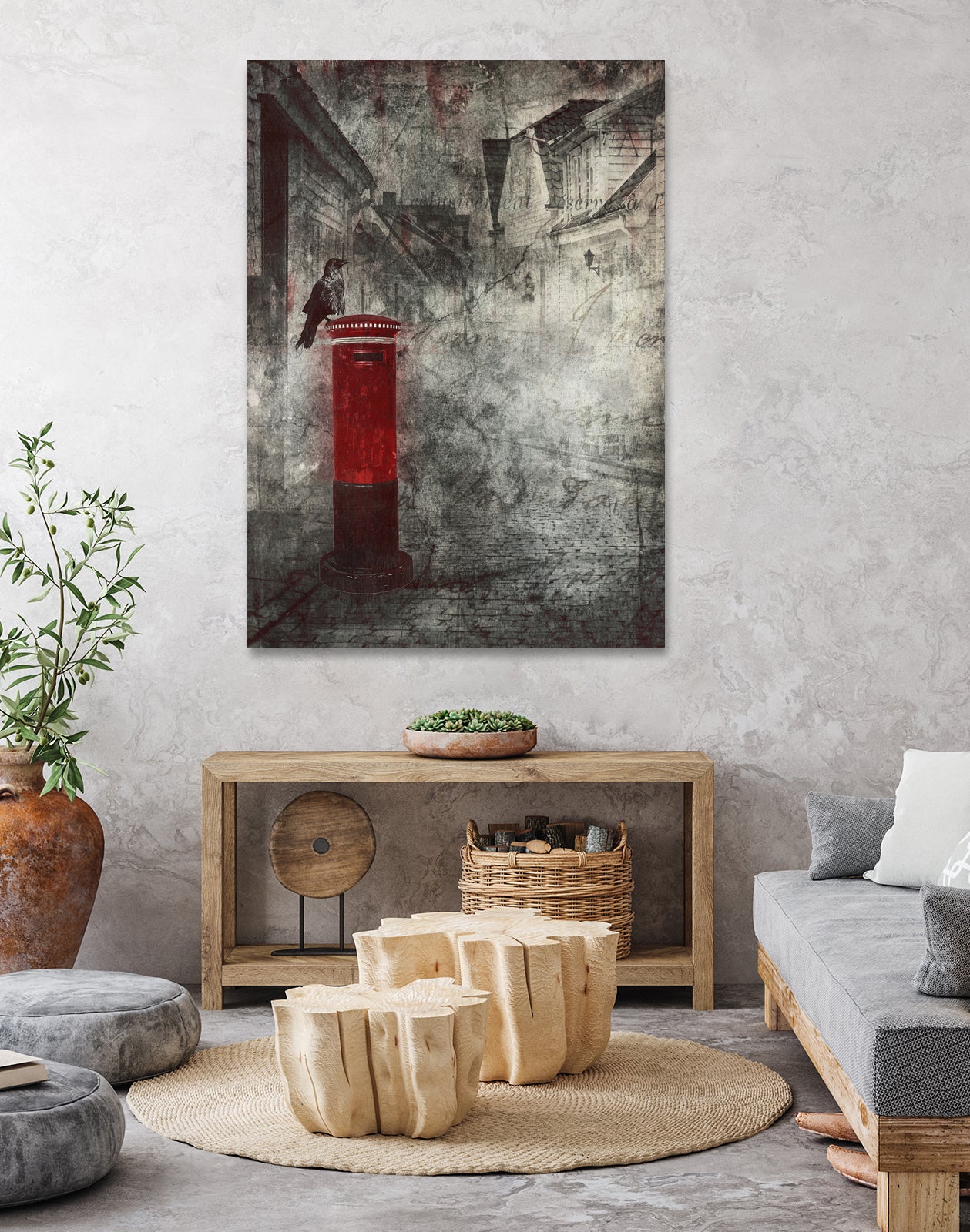 Red Letter Box by Alina Sliwinska on GIANT ART - red mixed media