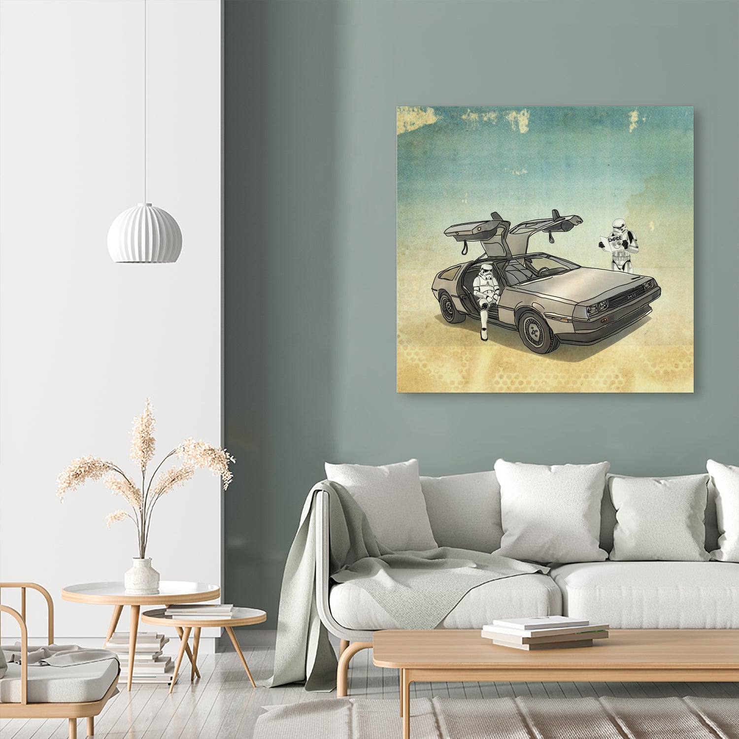STORMTROOPER IN A DELOREAN II by Vin Zzep on GIANT ART - white digital painting
