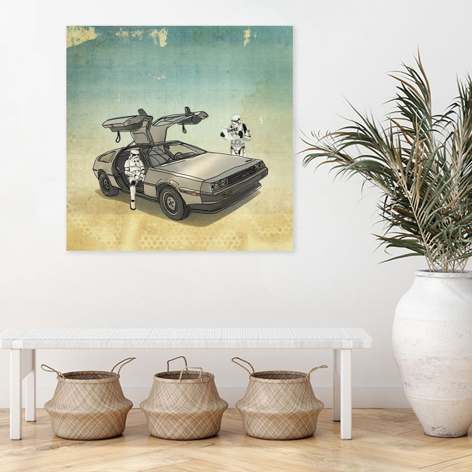 STORMTROOPER IN A DELOREAN II by Vin Zzep on GIANT ART - white digital painting