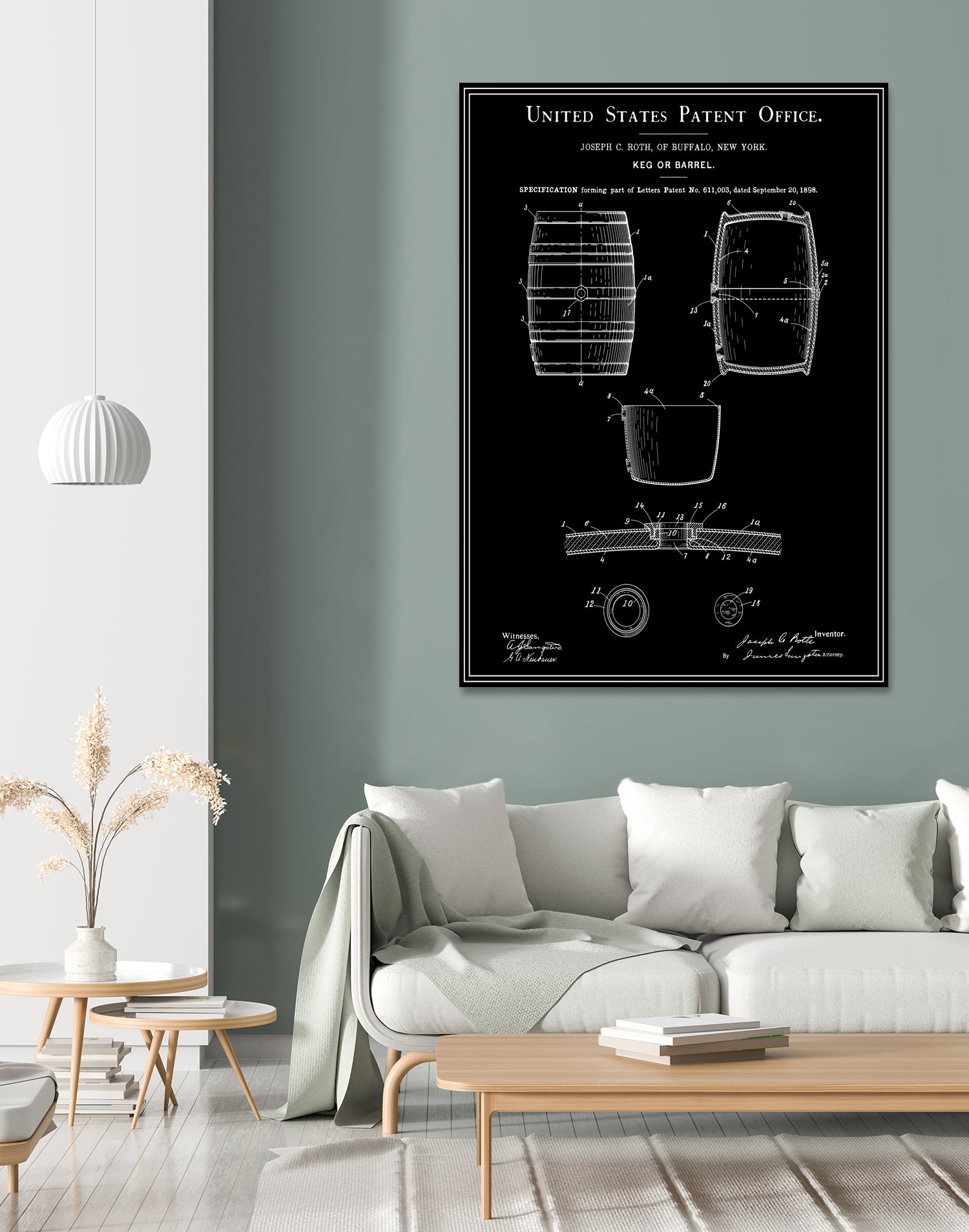 Beer Keg Patent - Black by Finlay McNevin on GIANT ART - black typography