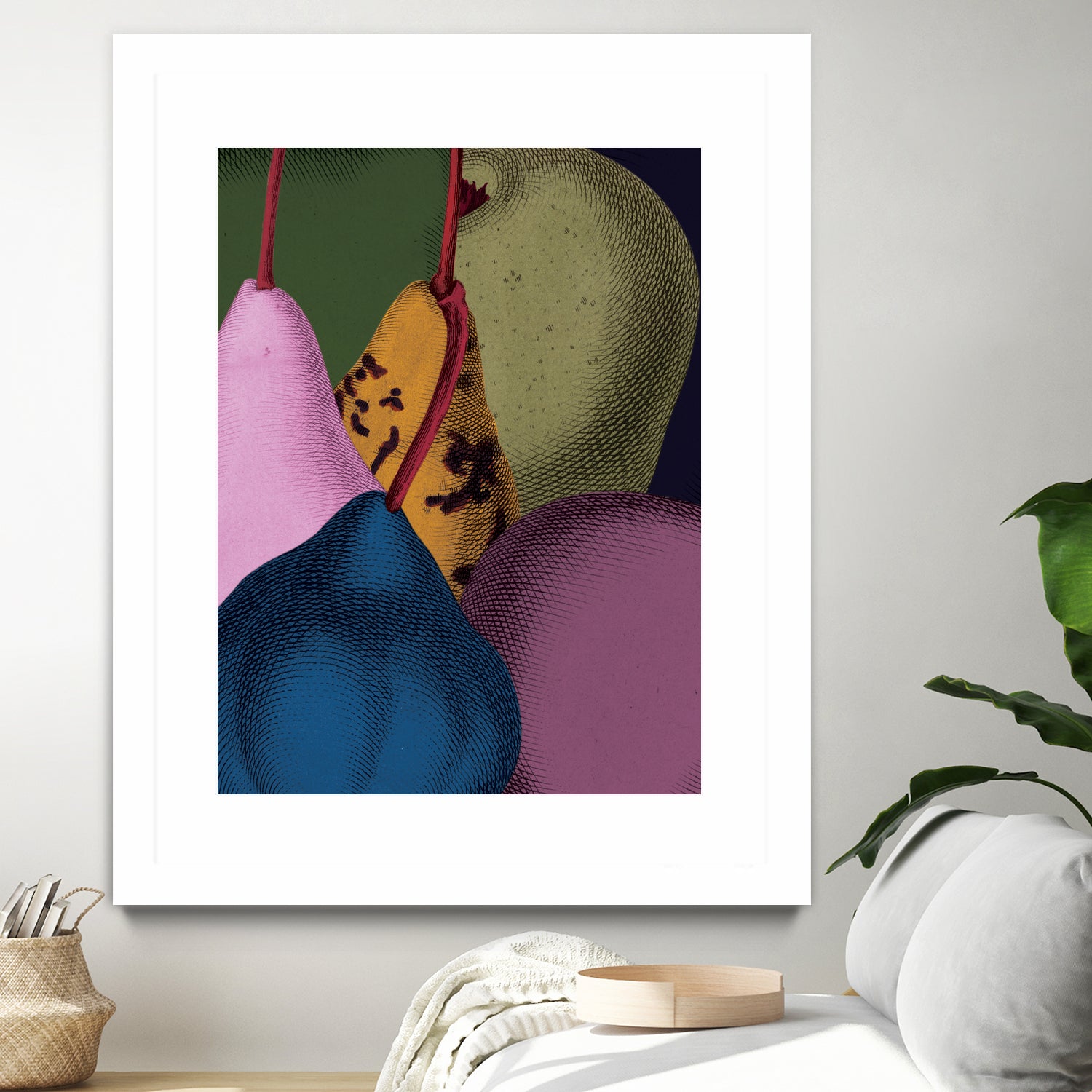 Modern Still life - Pears by Marlies Niemeijer on GIANT ART - blue mixed media