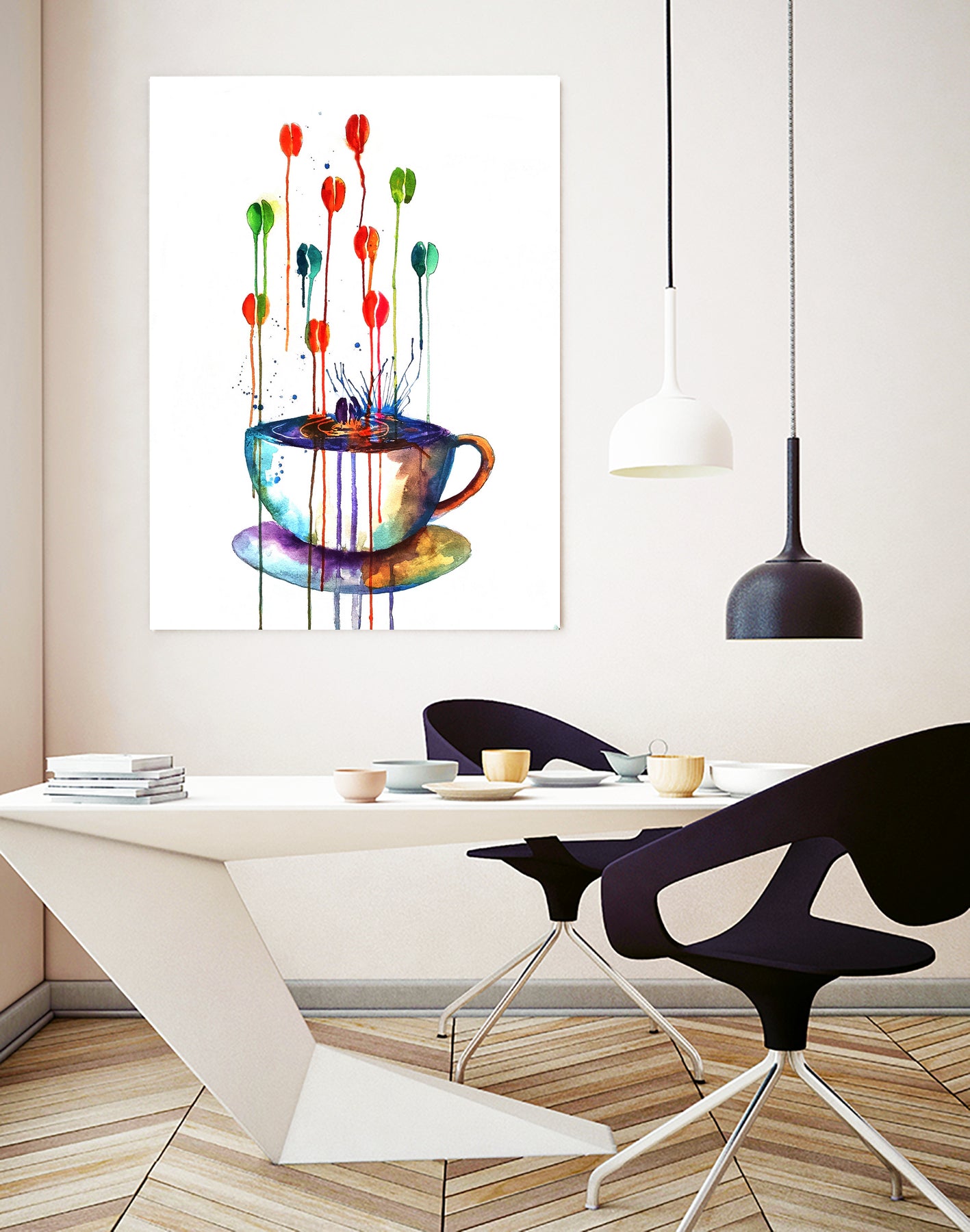 Coffee Splash by Emma Kaufmann on GIANT ART - fuchsia mixed media